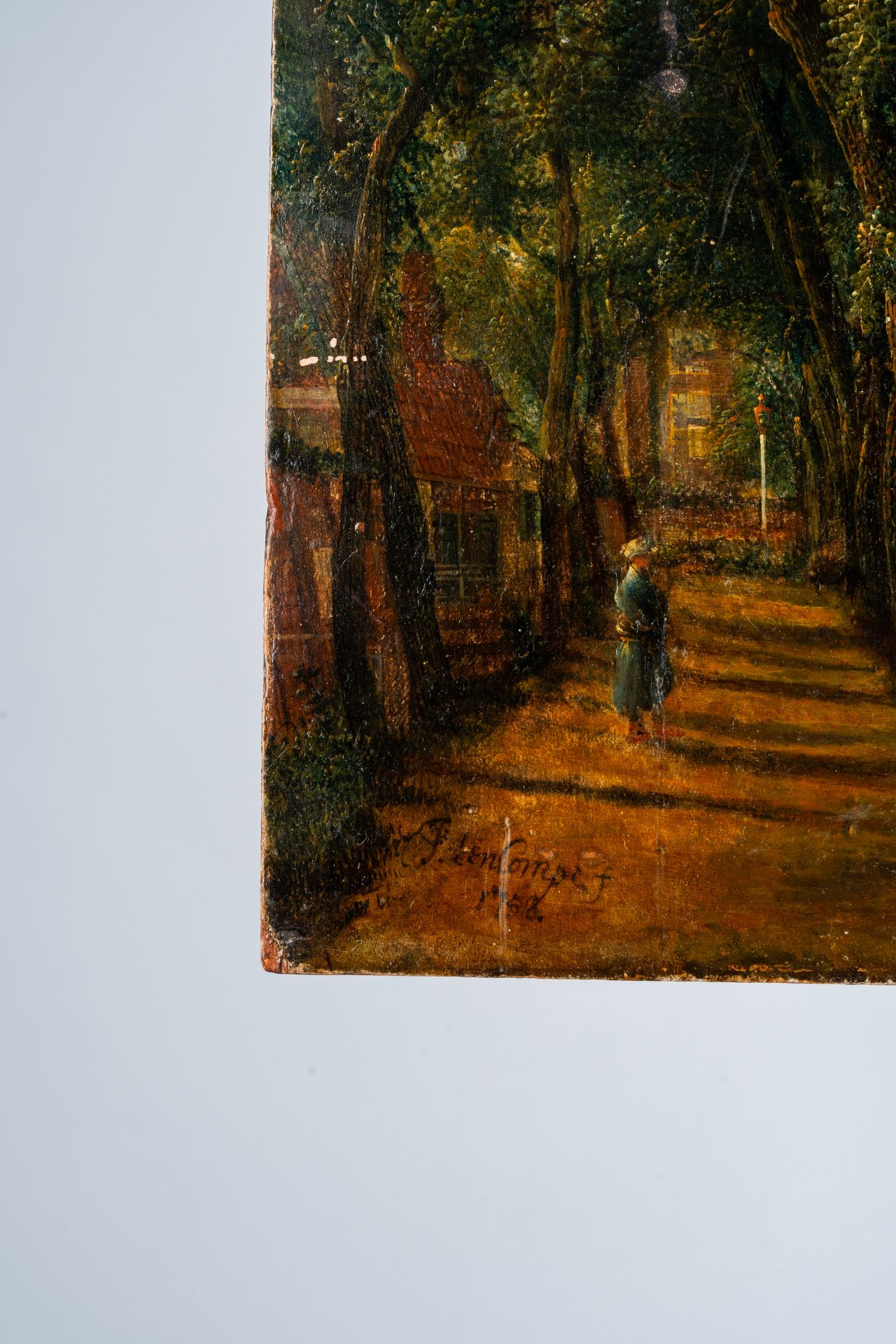 Dutch school, attributed to Jan ten Compe (1713-1761): Walking through the city, oil on panel, dated - Image 4 of 5