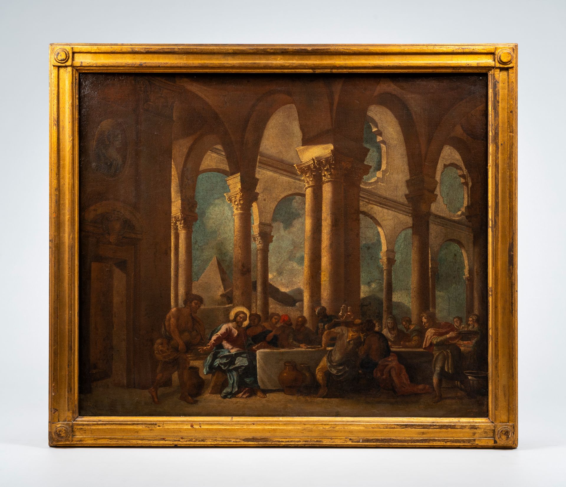 Italian school: The last supper, oil on canvas, 18th C. - Image 2 of 7