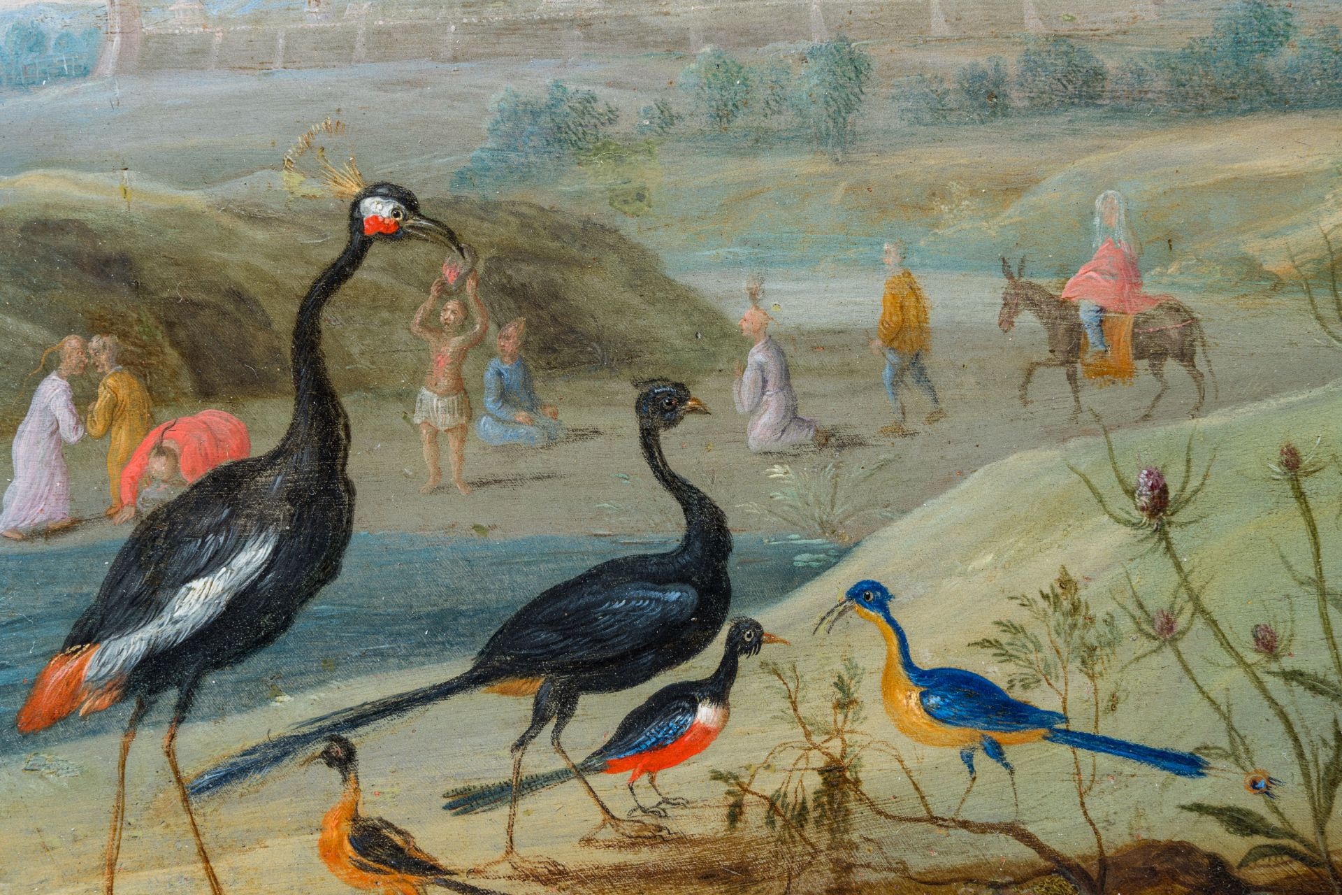 Jan van Kessel (1626-1679): Exotic birds in an oriental landscape, oil on copper - Image 8 of 14