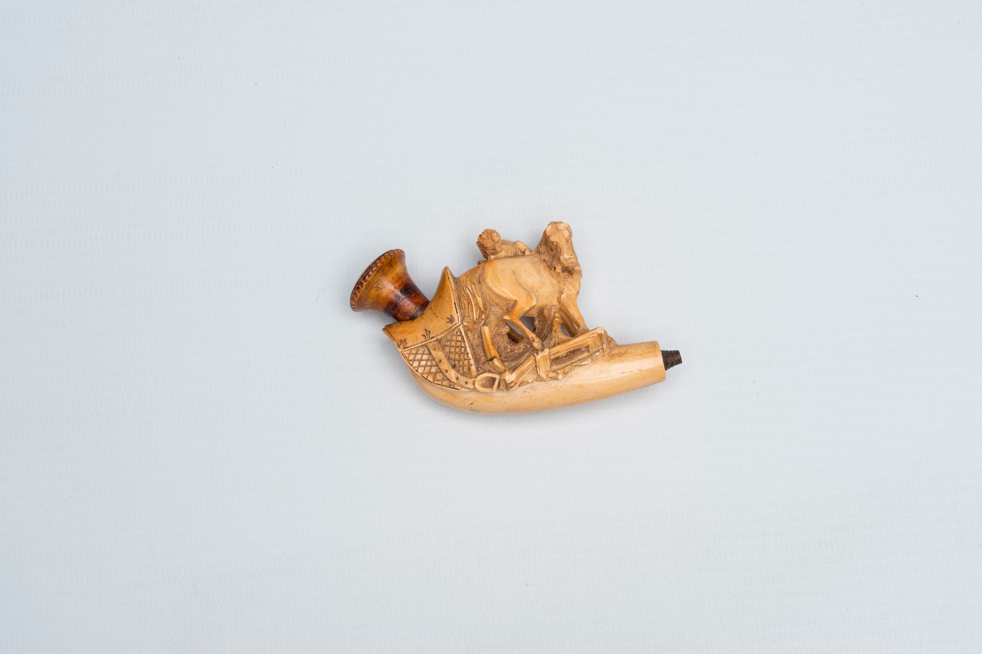 A varied collection of meerschaum pipes with different depictions, various origins, 19th/20th C. - Image 6 of 9