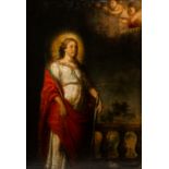 Flemish school: Saint Catherine of Alexandria, oil on canvas, 18th C.