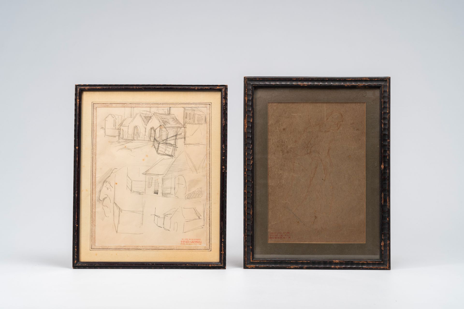 EugÃ¨ne Laermans (1864-1940): Various academic studies and sketches, pencil and charcoal on paper - Image 13 of 14
