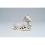 A Dutch Delft white model of a horse, 18th C.