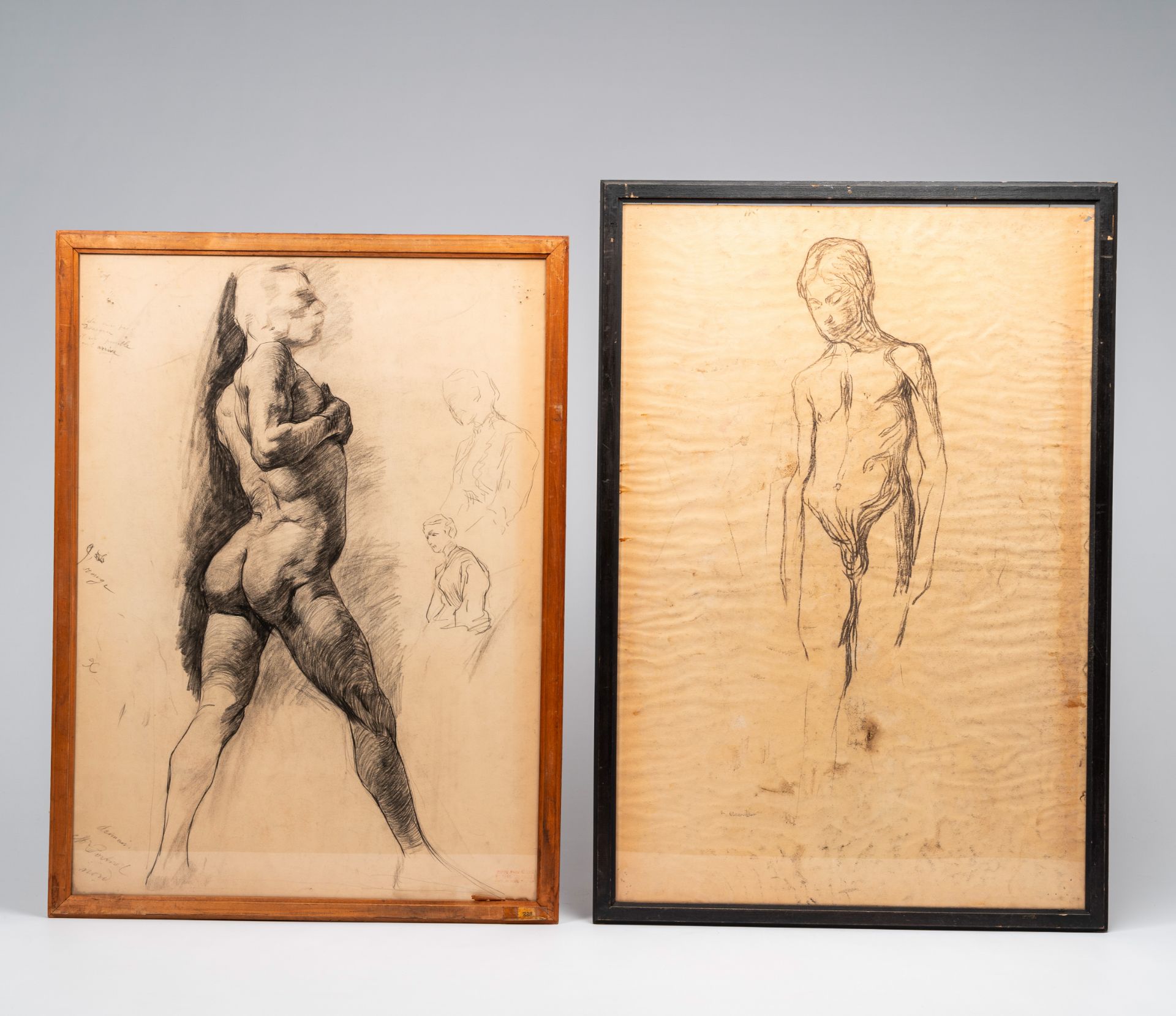 EugÃ¨ne Laermans (1864-1940): Various academic studies and sketches, pencil and charcoal on paper - Image 4 of 14