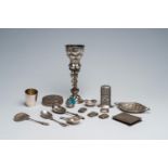 A varied collection of silver items and an Arabic ring with inlay, various origins, 19th/20th C.