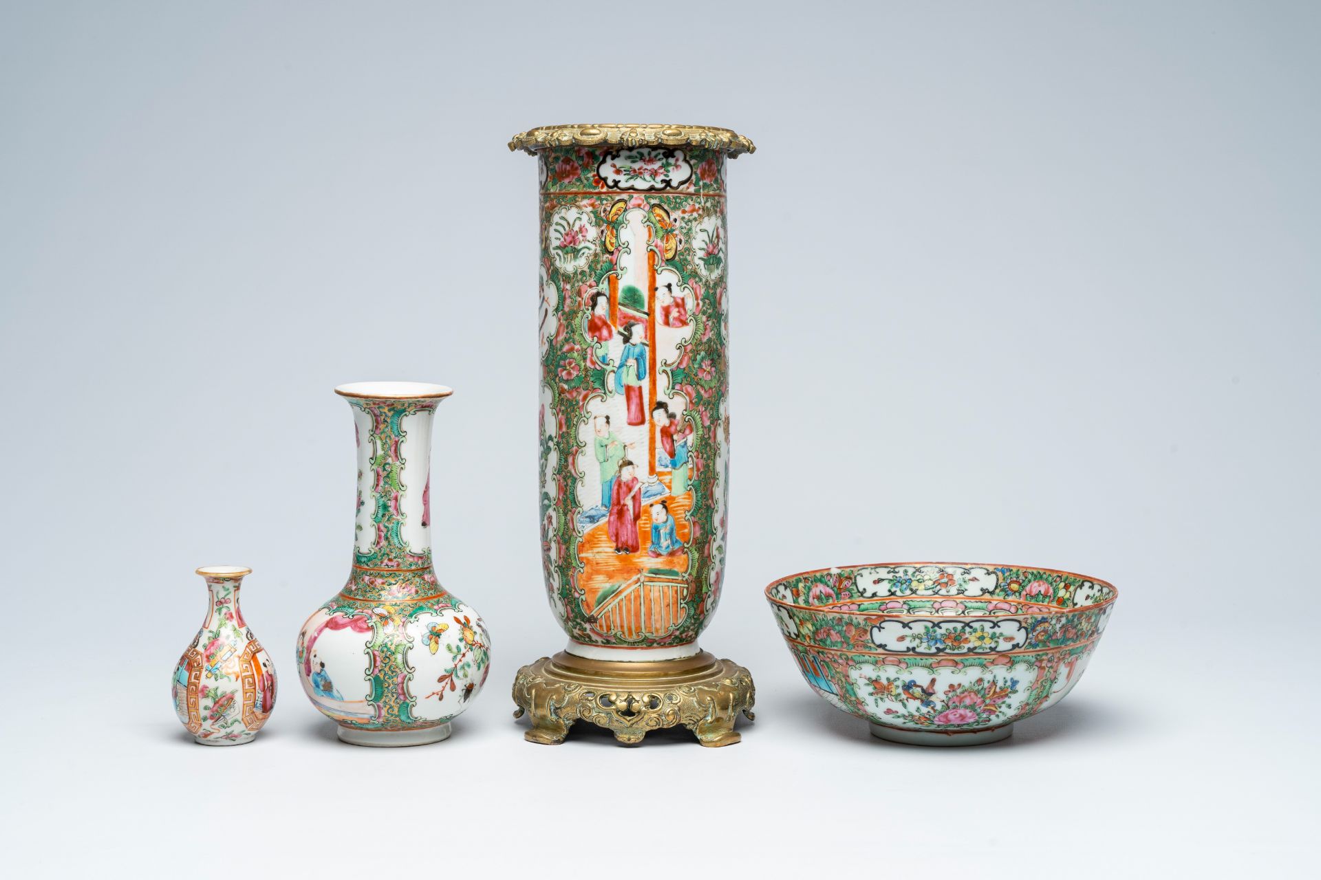 A varied collection of Chinese Canton famille rose porcelain, 19th/20th C. - Image 3 of 13