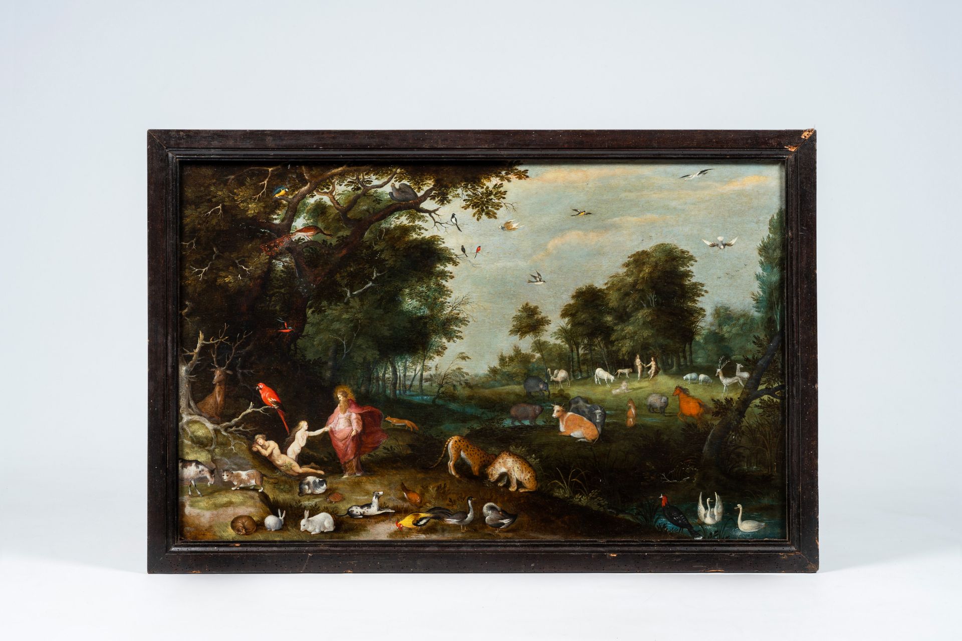 Frans II Francken (1581-1642): Paradise with the creation of Eve, oil on panel - Image 2 of 14