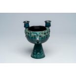 BjÃ¶rn Wiinblad (1918-2006): A Rosenthal turquoise glazed centrepiece in the shape of a bowl on foot