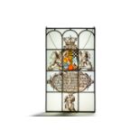 A painted armorial subject glass-in-lead window, Germany, dated 1655