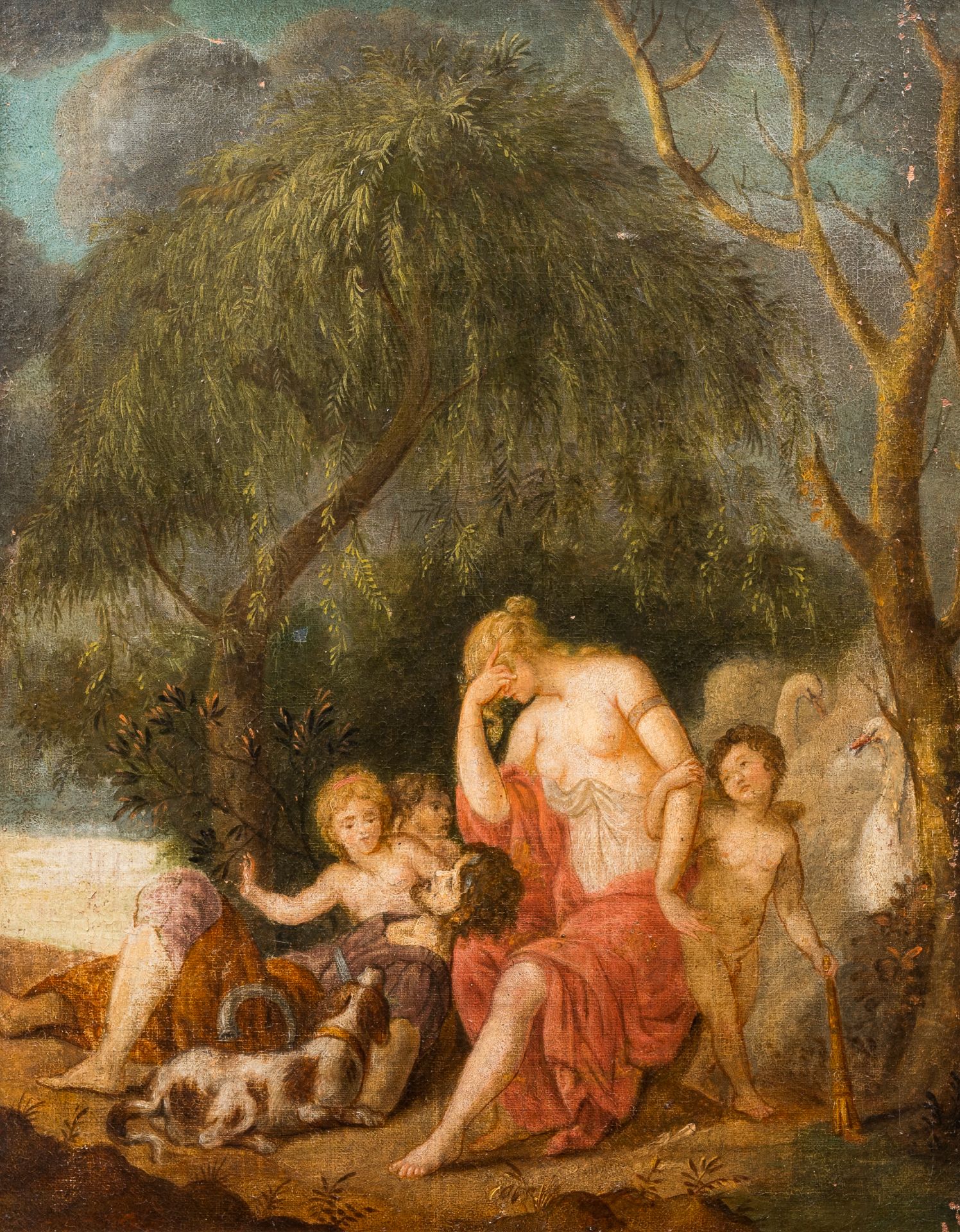 French school: Mythological scene, oil on canvas, ca. 1800