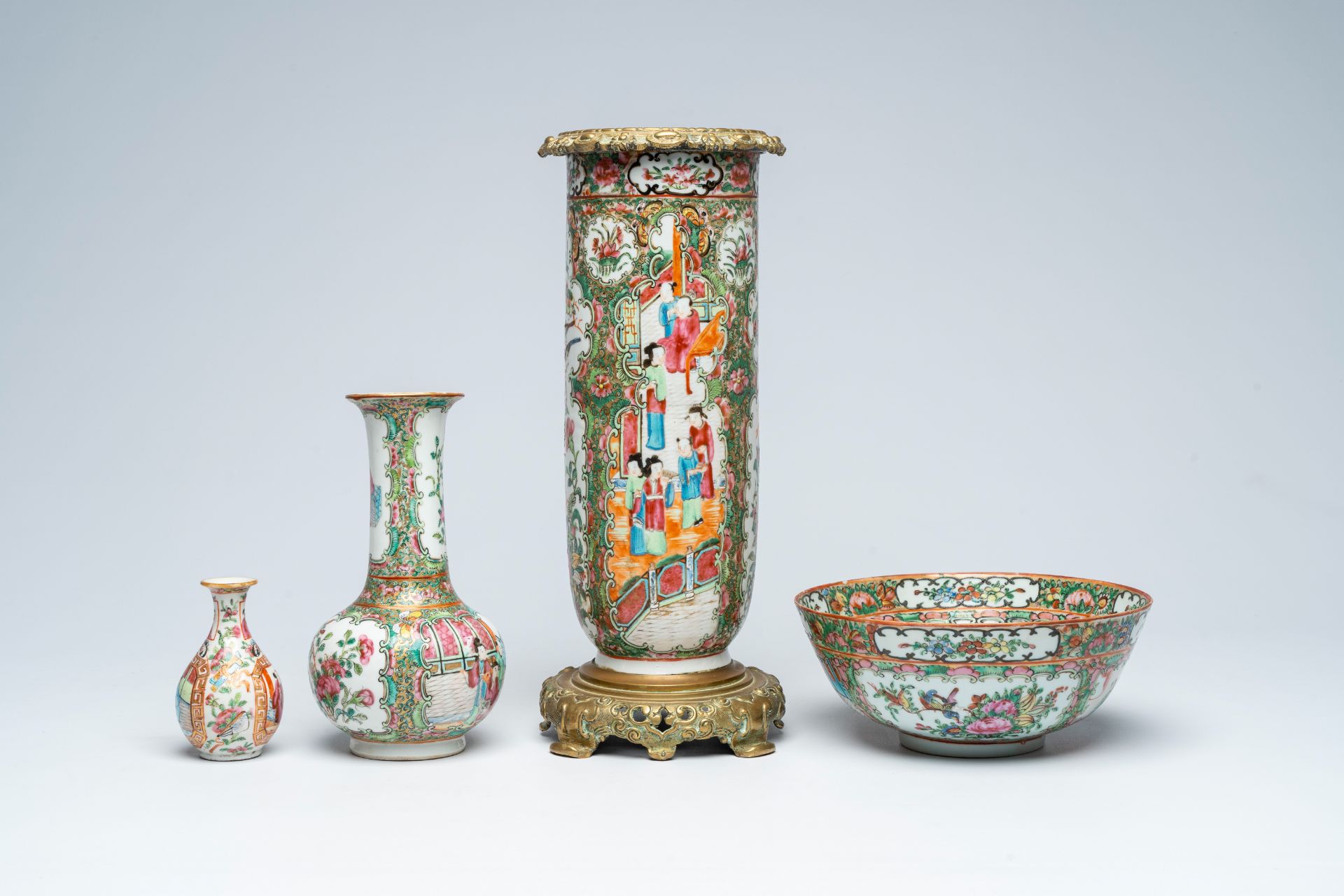 A varied collection of Chinese Canton famille rose porcelain, 19th/20th C. - Image 5 of 13