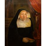 Flemish school: Portrait of a nun, oil on canvas, 18th century