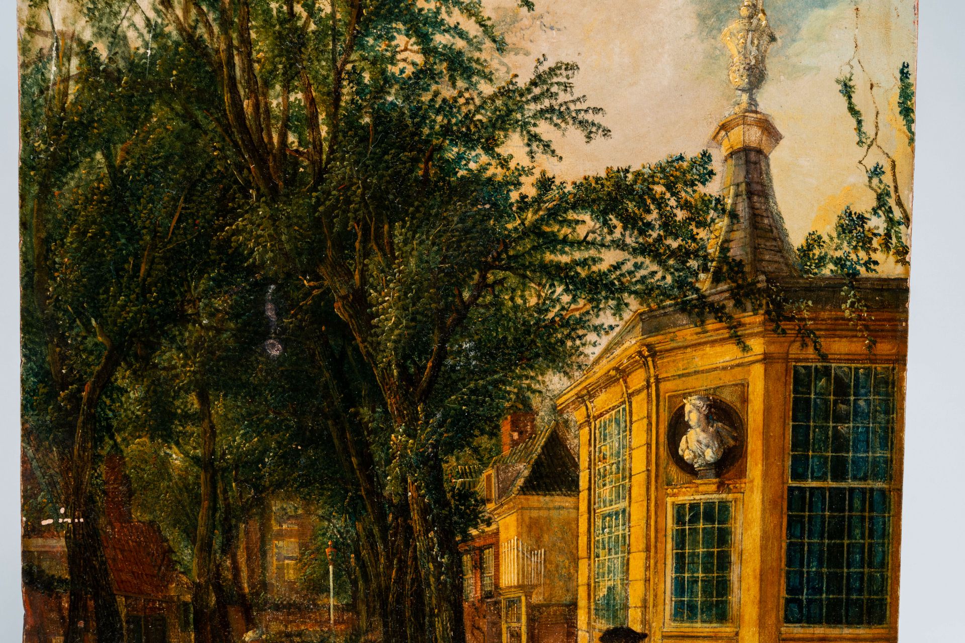 Dutch school, attributed to Jan ten Compe (1713-1761): Walking through the city, oil on panel, dated - Image 5 of 5