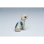 A Chinese blue and white model of a dog, Qianlong/Jiaqing