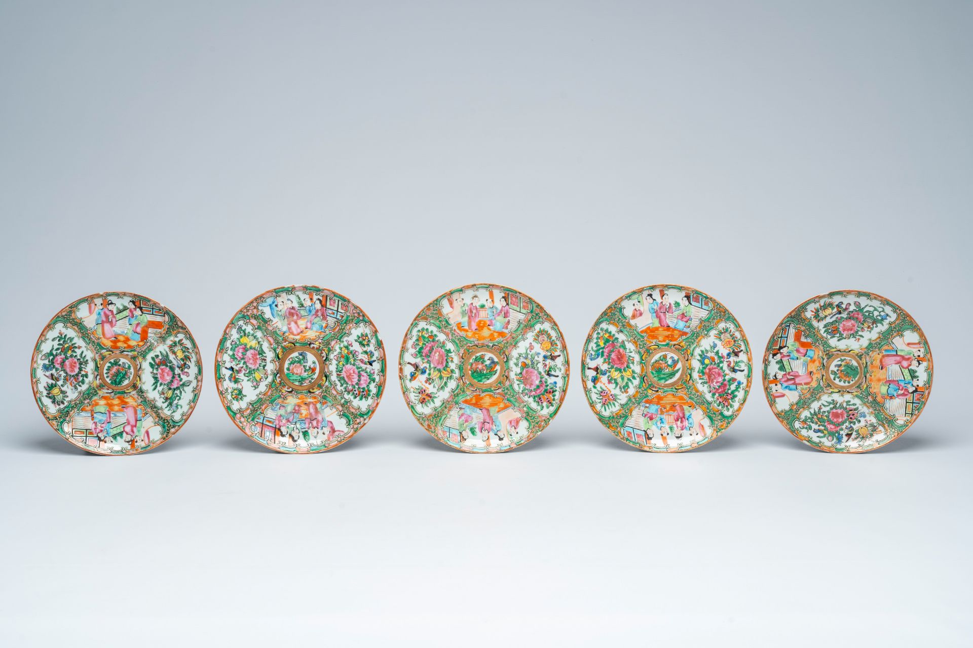 A varied collection of Chinese Canton famille rose porcelain, 19th/20th C. - Image 8 of 13