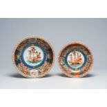 Two Japanese Imari 'Black Ship' bowls, Meiji, 19th/20th C.