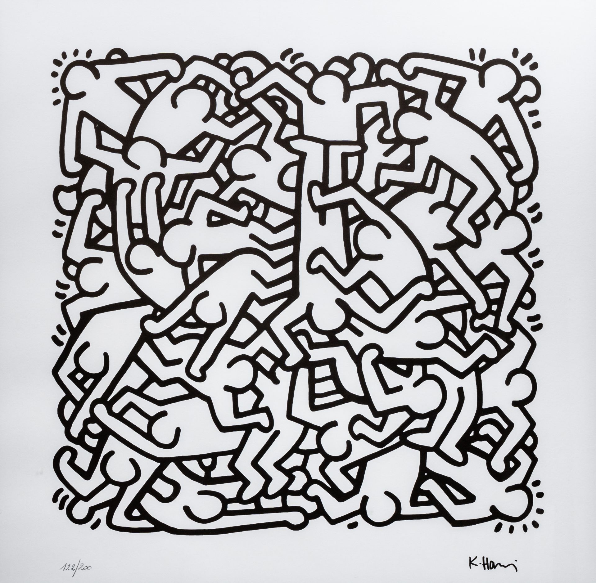 Keith Haring (1958-1990, after): 'Party of life invitation', serigraph, 122/200