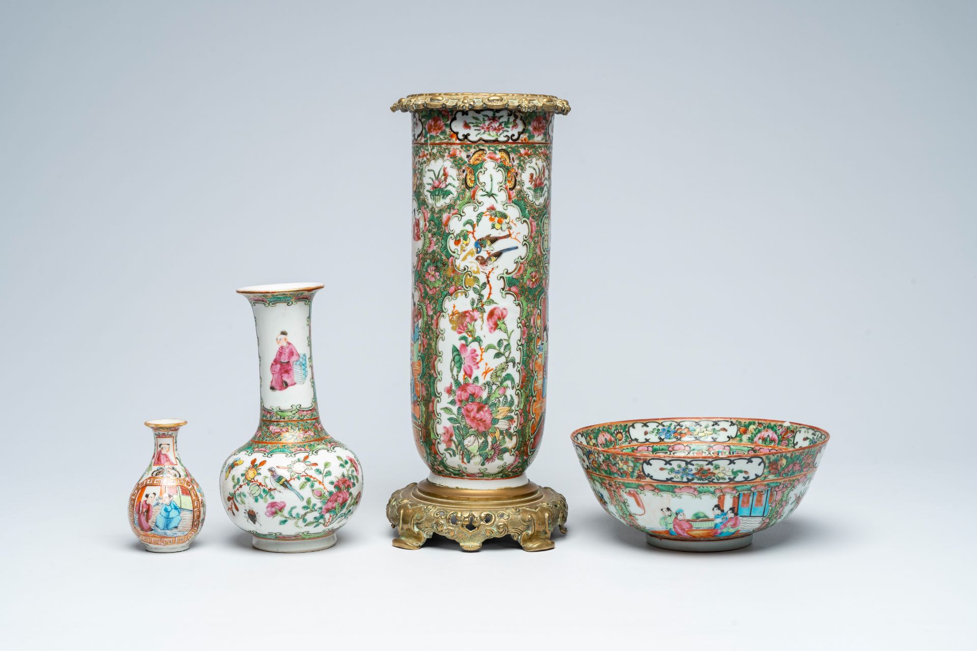 A varied collection of Chinese Canton famille rose porcelain, 19th/20th C. - Image 4 of 13