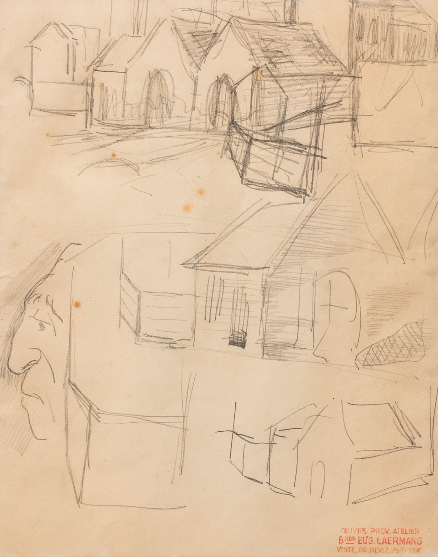EugÃ¨ne Laermans (1864-1940): Various academic studies and sketches, pencil and charcoal on paper - Image 11 of 14