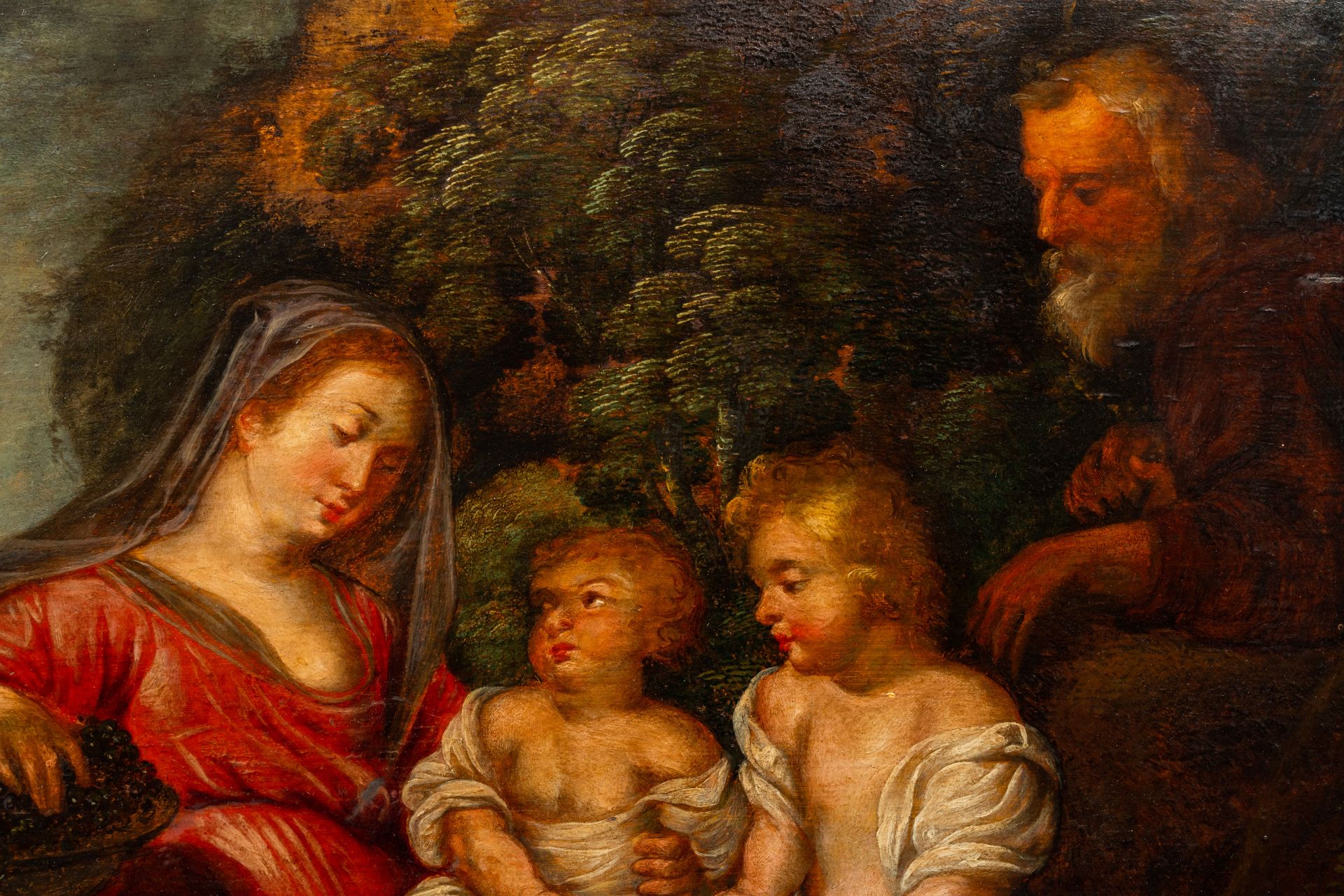 Flemish school, follower of Peter Paul Rubens (1577-1640): The Holy Family with the Infant Saint Joh - Image 4 of 4