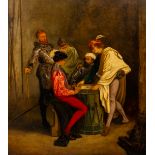Joseph Lies (1821-1865): The dice players, oil on panel