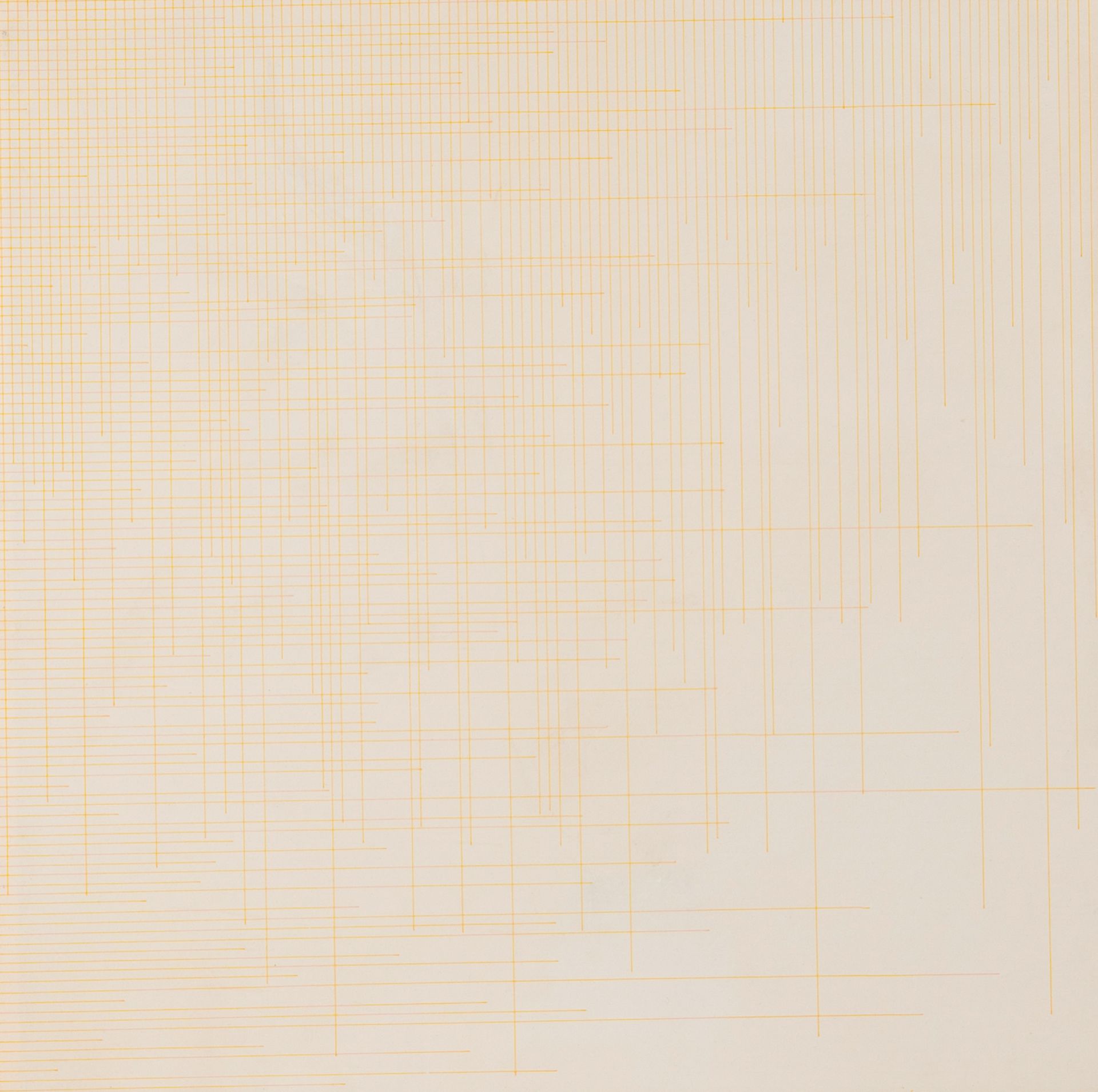 Sol Lewitt (1928-2007): 'Yellow lines from the left side and the top', ballpointpen on paper, dated