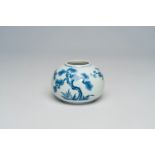 A Chinese blue and white 'Three friends of winter' water pot, Kangxi or later