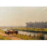 Albert Caullet (1875-1950): Along the banks of the river, oil on canvas