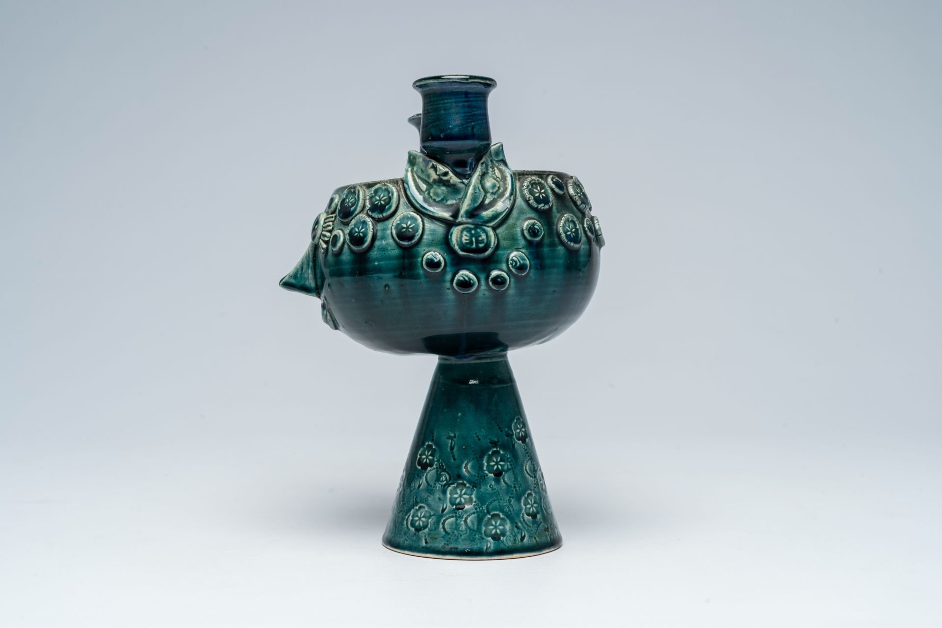 BjÃ¶rn Wiinblad (1918-2006): A Rosenthal turquoise glazed centrepiece in the shape of a bowl on foot - Bild 6 aus 8