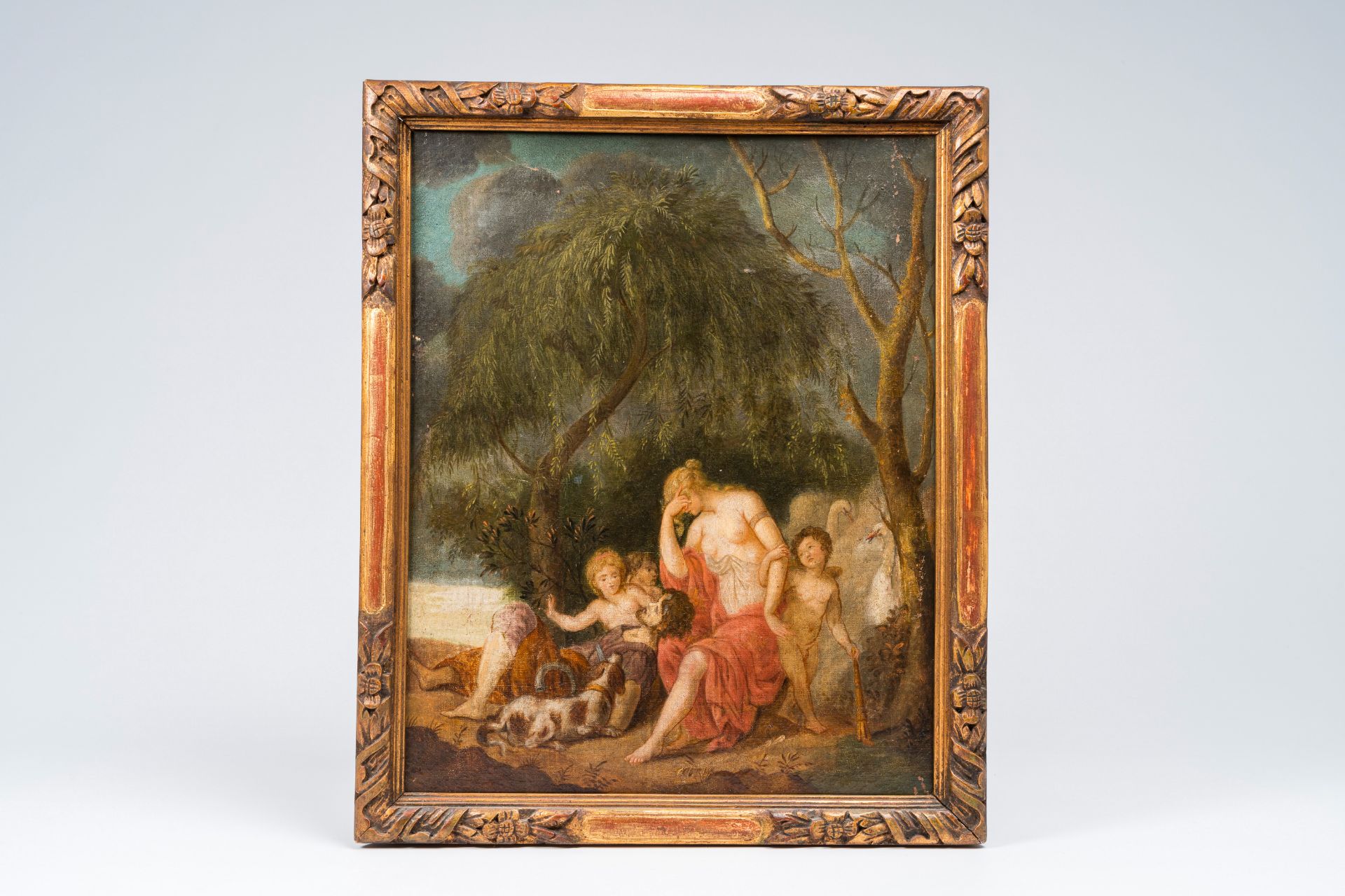 French school: Mythological scene, oil on canvas, ca. 1800 - Image 2 of 6