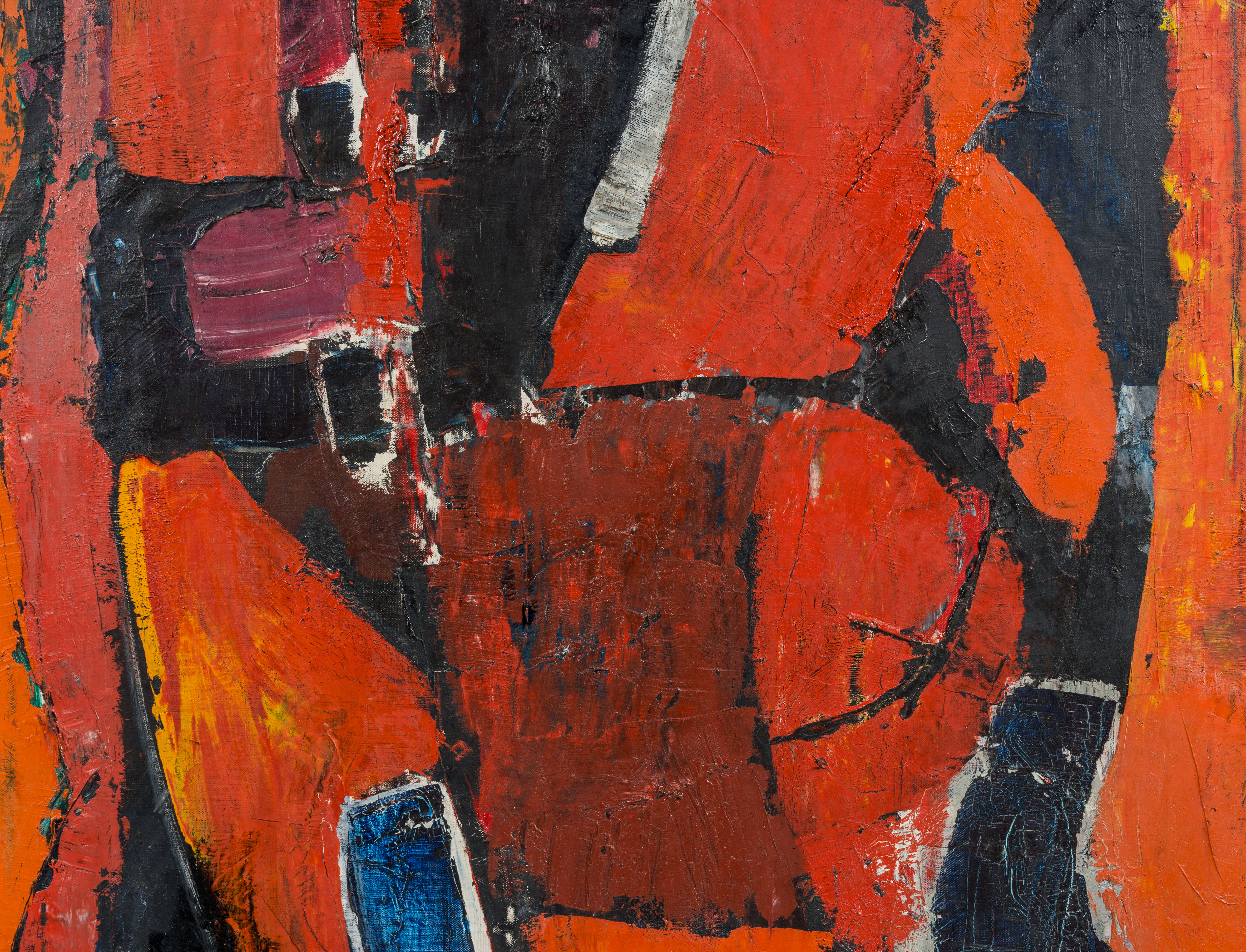 Attributed to Octave Pirlet (1914-1979): Abstract composition, oil on canvas - Image 5 of 7