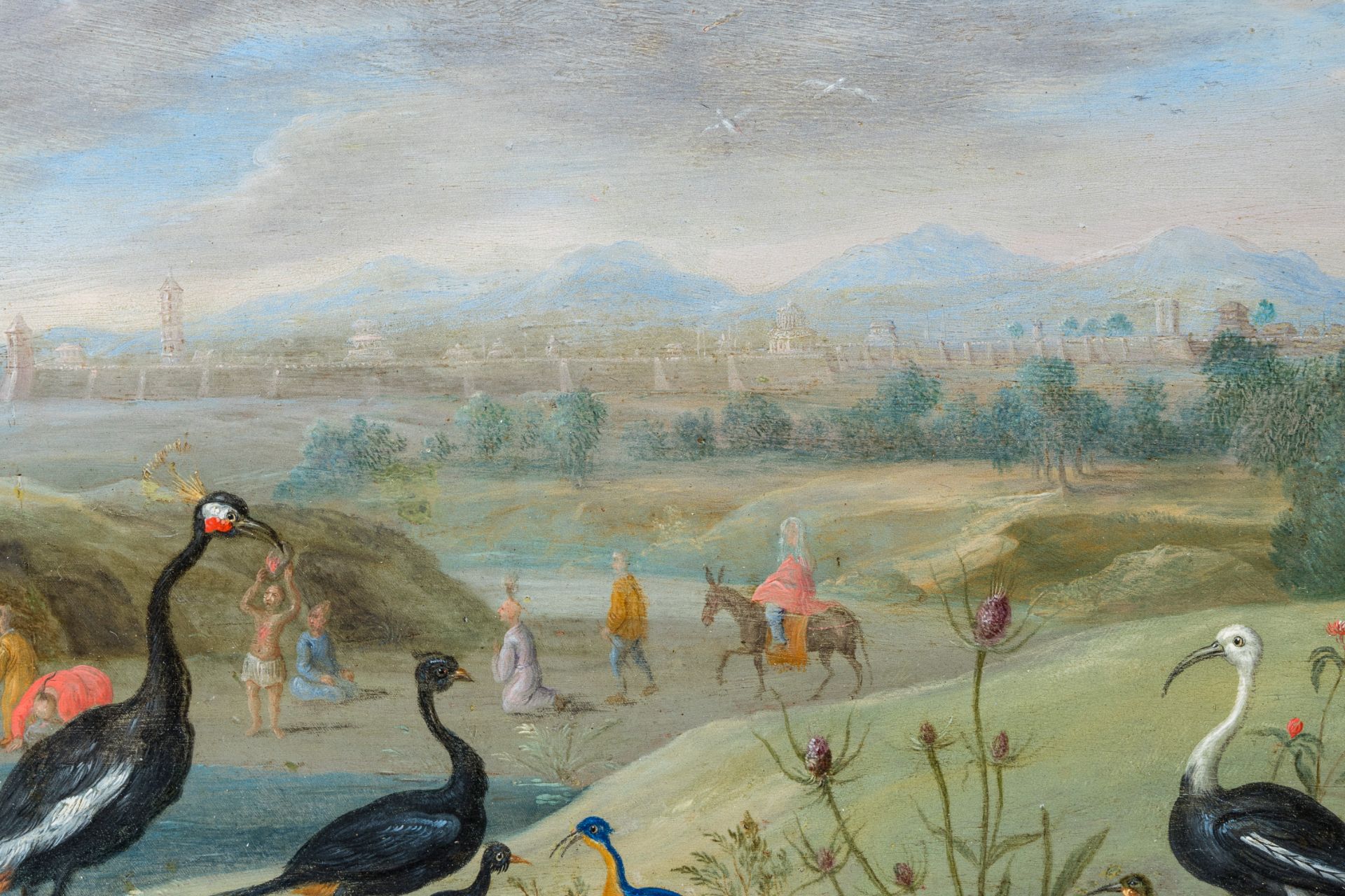 Jan van Kessel (1626-1679): Exotic birds in an oriental landscape, oil on copper - Image 10 of 14