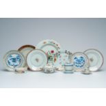 A varied collection of Chinese blue, white and famille rose porcelain, Qianlong and later
