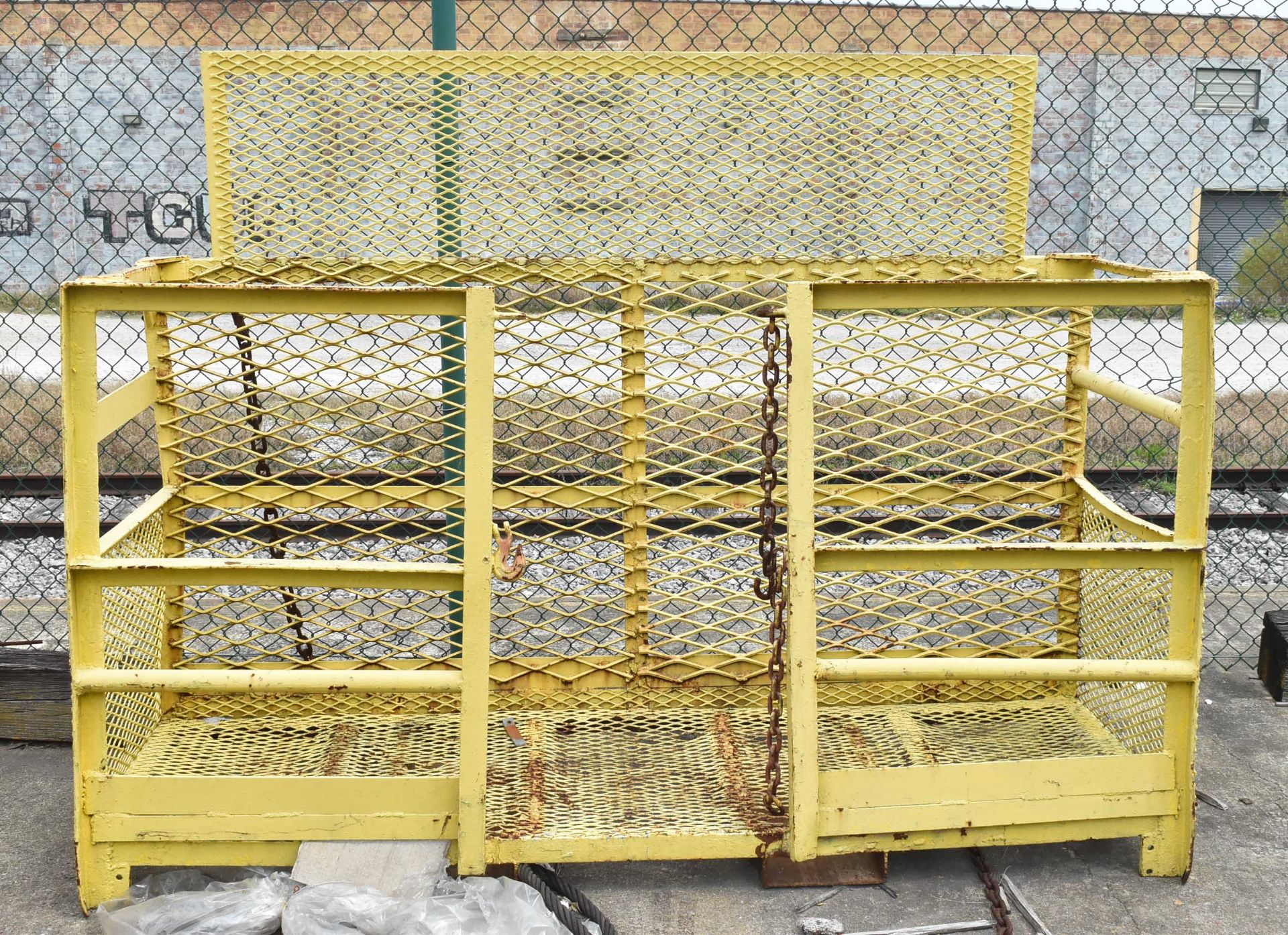 LOT/ (2) 8'X20' STEEL PLATFORMS WITH SAFETY CAGE (CI) - Image 2 of 2