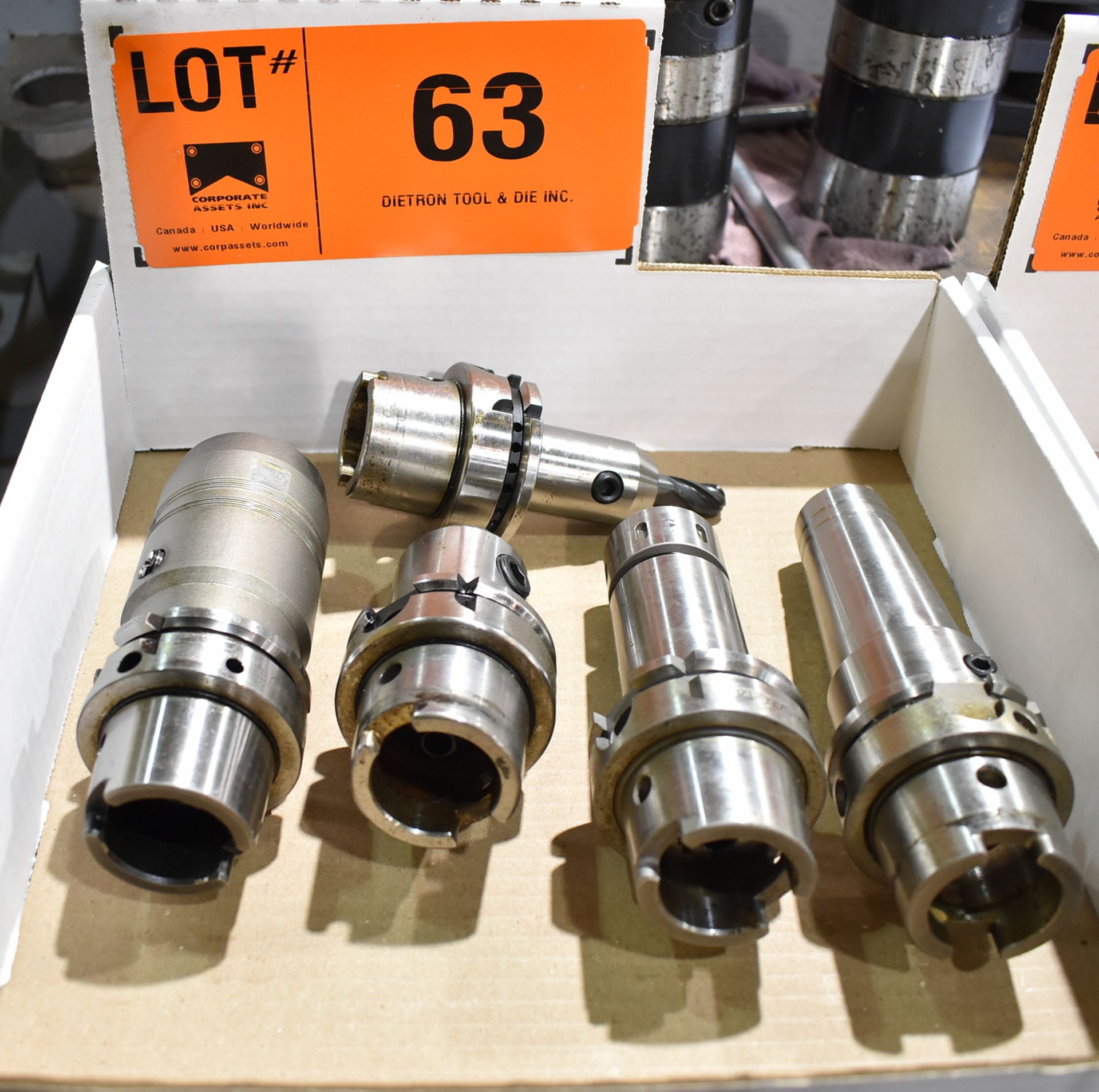LOT/ (5) HSK63A TOOL HOLDERS