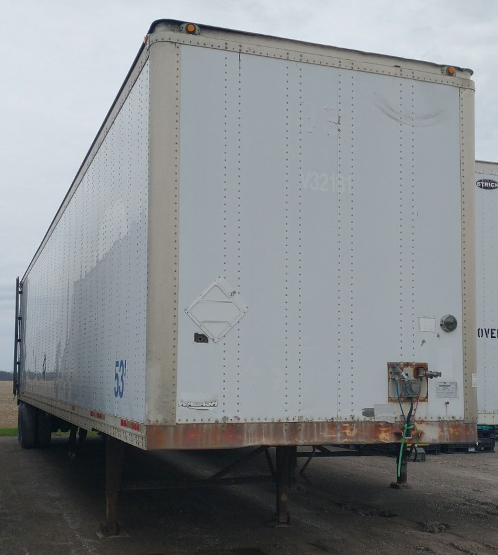 WABASH 53' ENCLOSED TANDEM AXLE DRY VAN STORAGE TRAILER WITH 68,000 LB. MAX. LOAD CAPACITY, VIN: