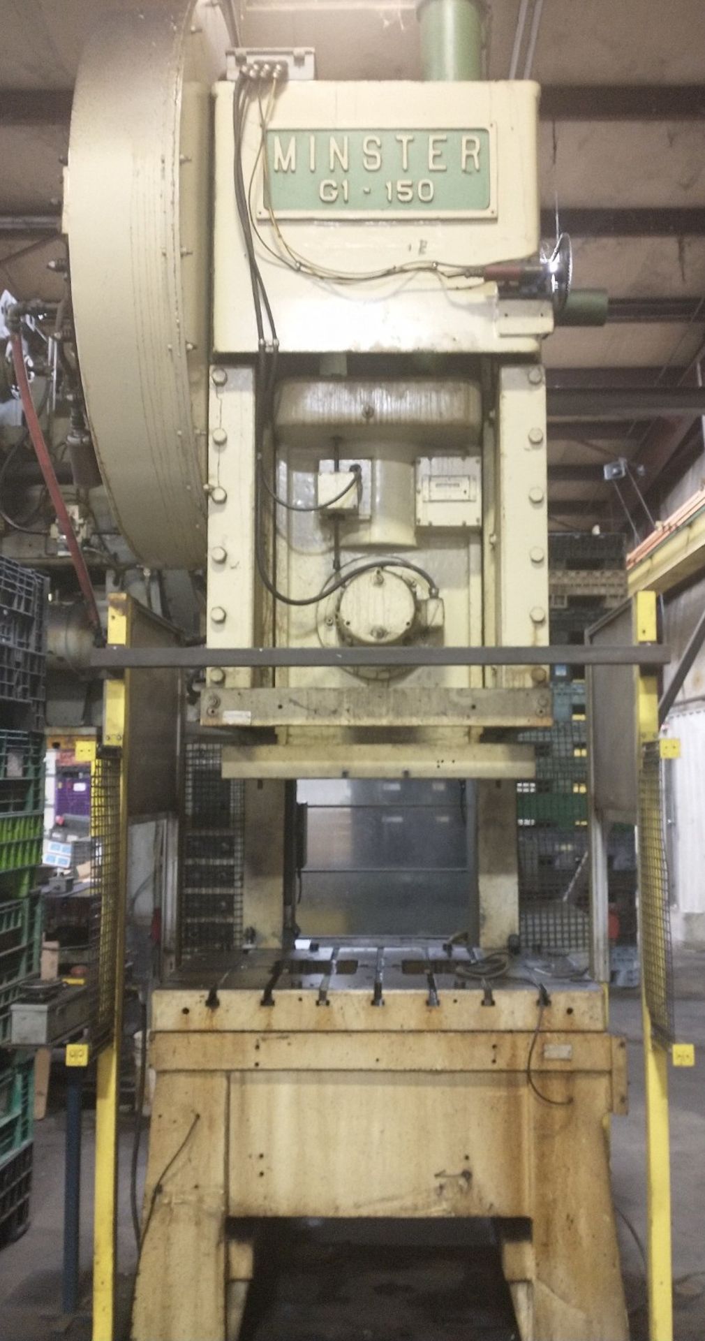 MINSTER G1-150 150 TON CAPACITY MECHANICAL GAP FRAME PUNCH PRESS WITH 50" X 30" BED, 7.5" STROKE,