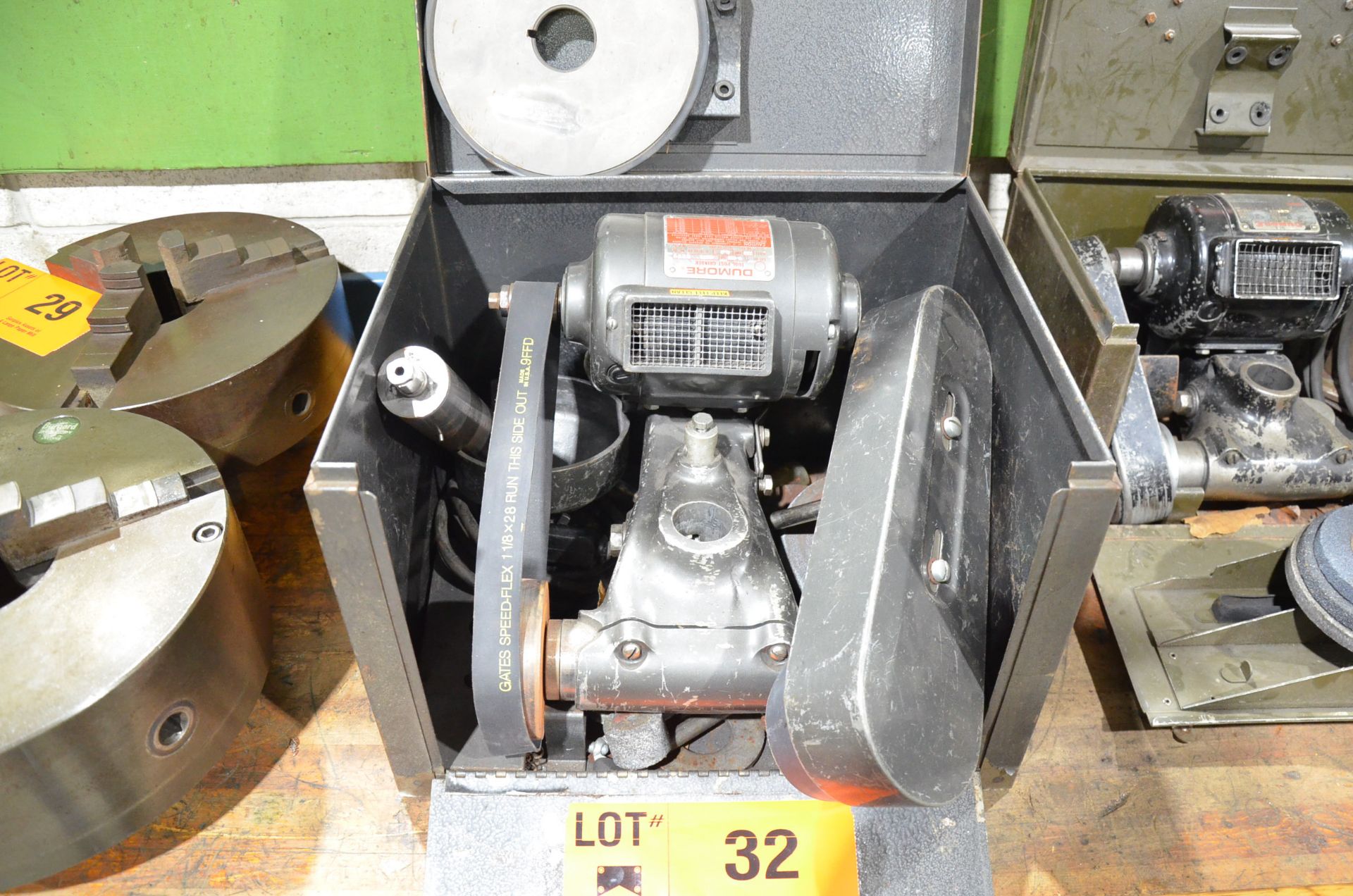 DUMORE TOOL POST GRINDER WITH 5" MAX. DIAMETER WHEEL, SPEEDS TO 10,000 RPM, S/N: 8073-6023 [ - Image 3 of 5