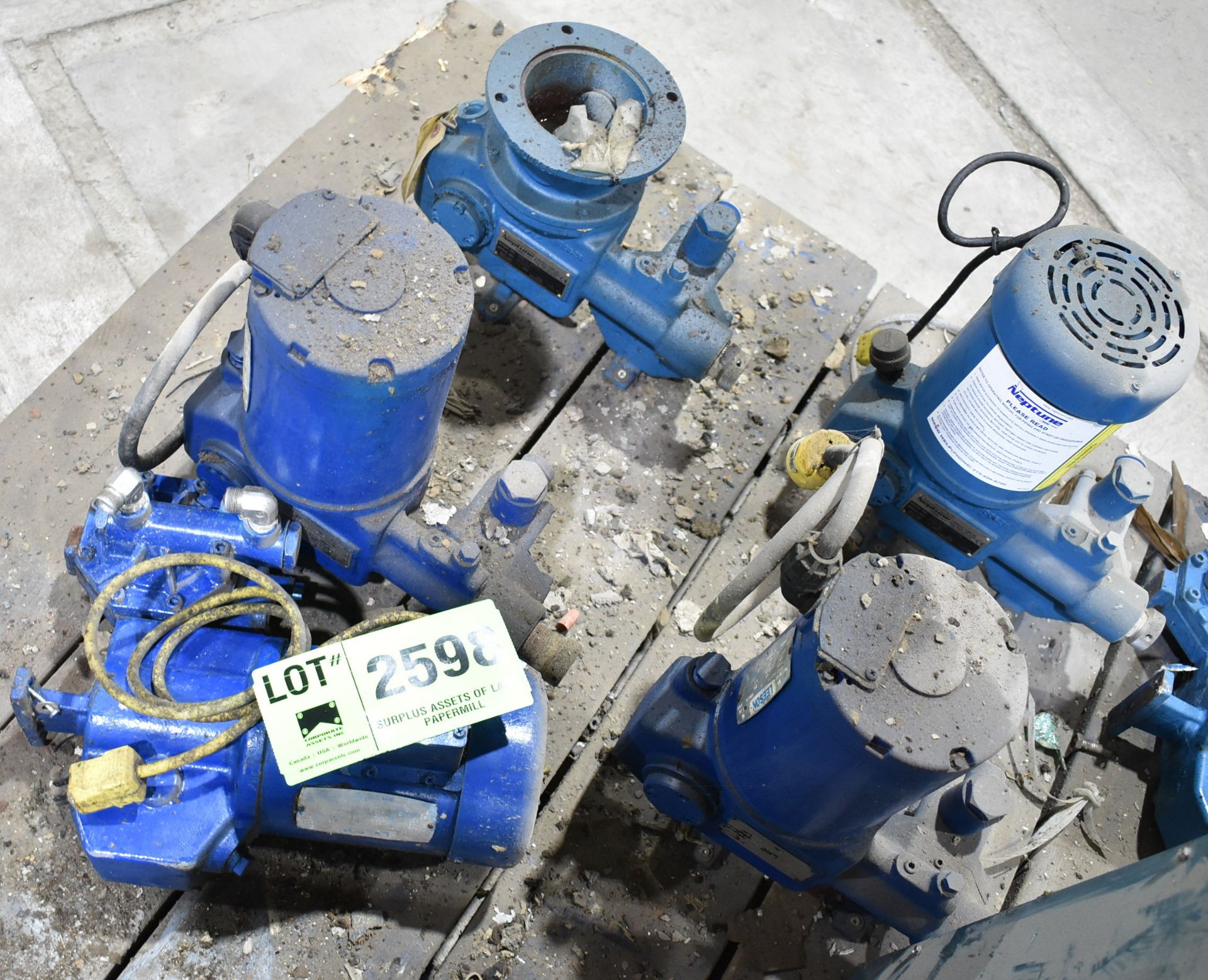 LOT/ (5) NEPTUNE 522-A-113 HYDRAULIC METERING PUMPS [RIGGING FEE FOR LOT #2598 - $25 USD PLUS