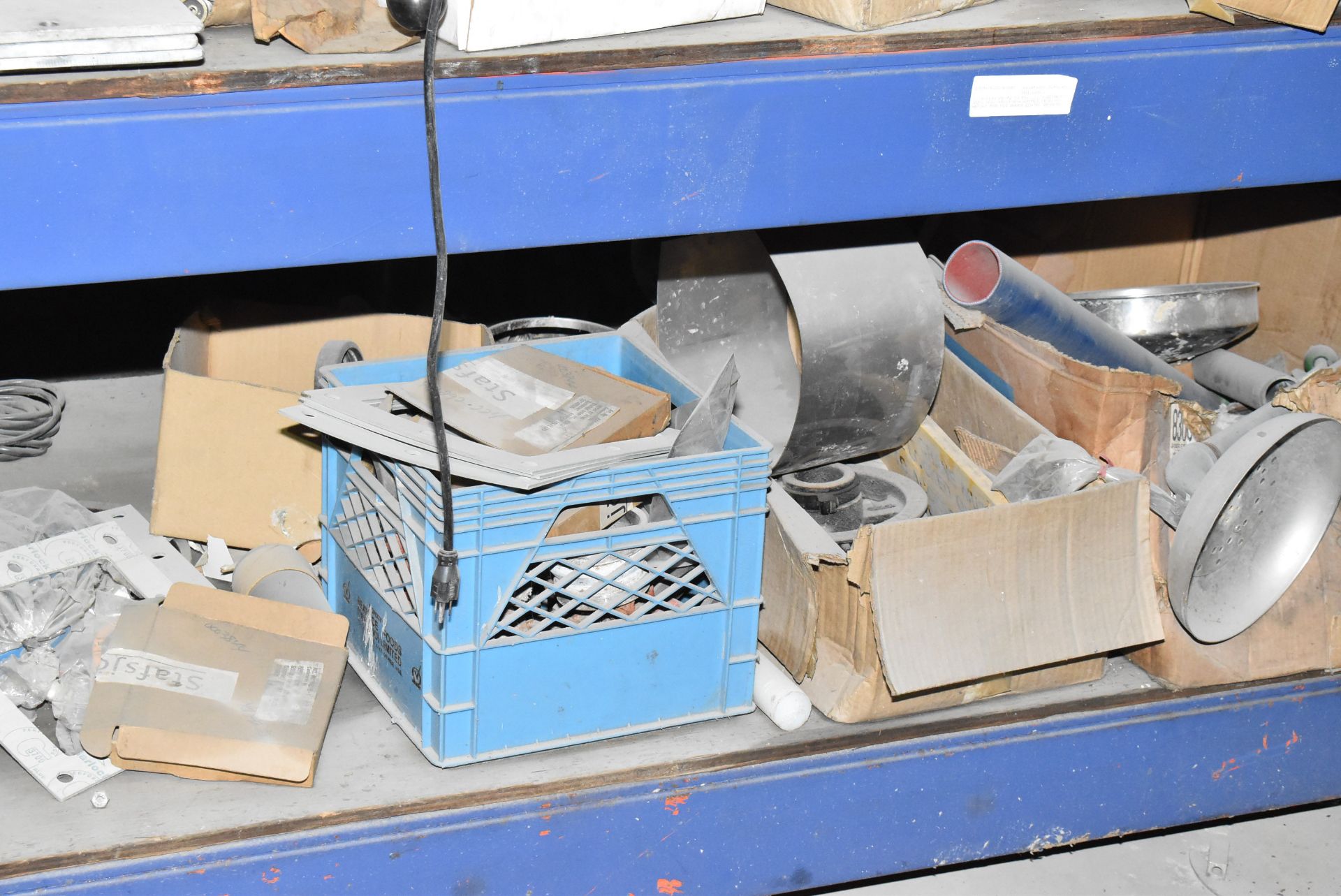 LOT/ SECTION OF PALLET RACK WITH CONTENTS - INCLUDING PUMPS, MOTORS, SPARE PARTS, SHOP SUPPLIES [ - Image 5 of 7