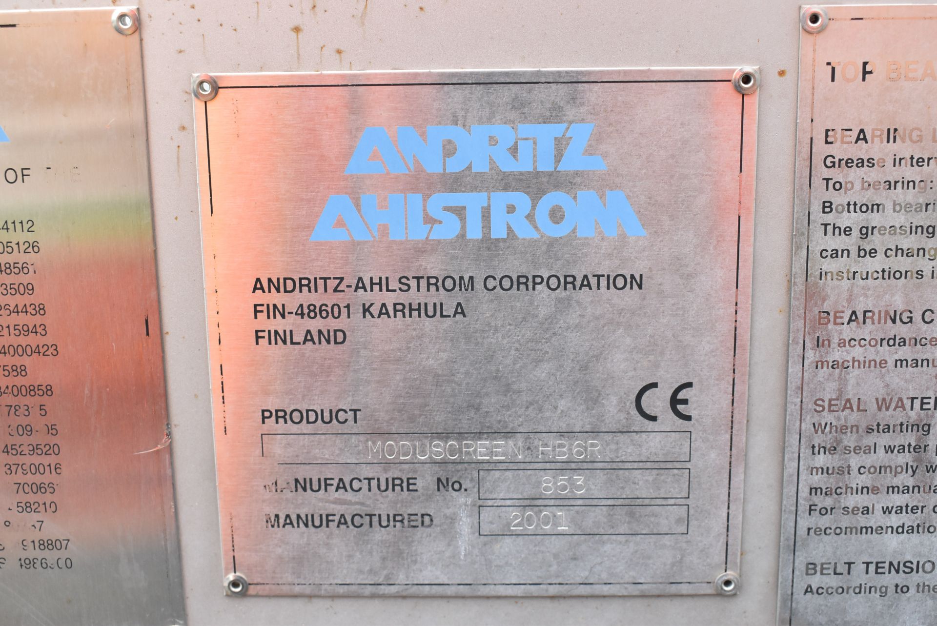 ANDRITZ AHLSTROM MODUSCREEN HB6R HIGH PRESSURE STAINLESS STEEL FINE SCREENING UNIT WITH 90" DIA. X - Image 4 of 4