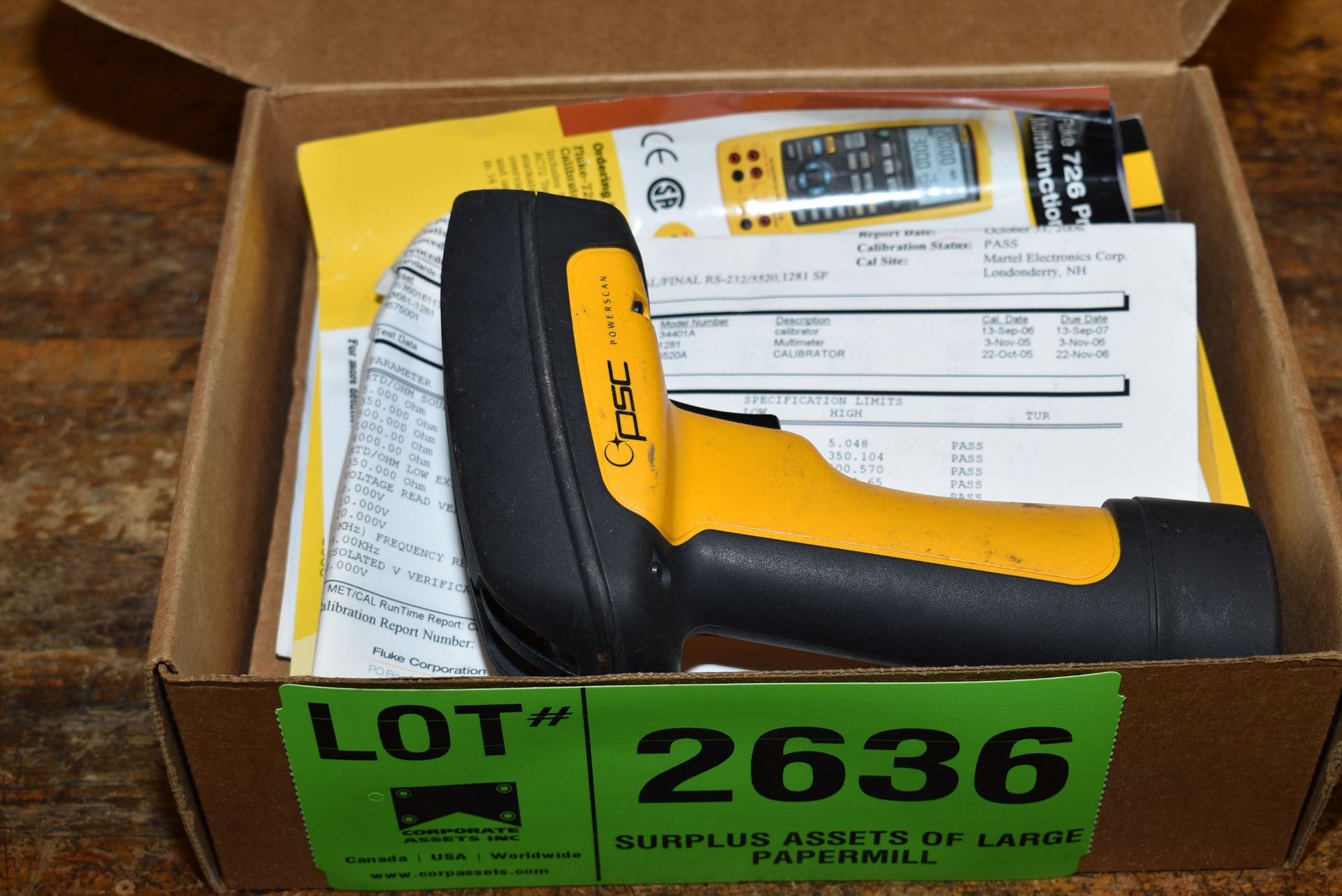 PSC POWERSCAN BAR CODE SCANNER [RIGGING FEE FOR LOT #2636 - $TBD USD PLUS APPLICABLE TAXES]