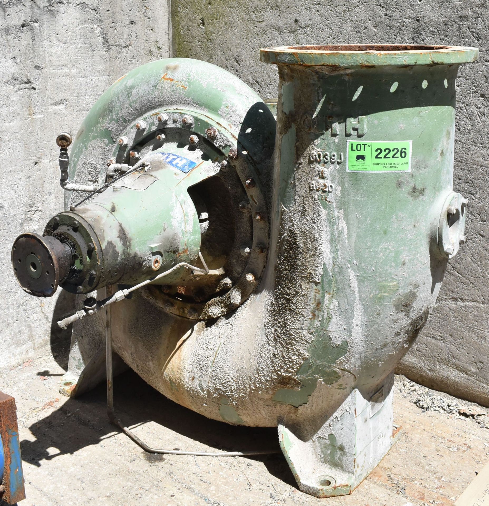 VOITH 20X24-24 STAINLESS STEEL CENTRIFUGAL PUMP WITH VOITH BACK PULL OUT ASSEMBLY, S/N: N/A [RIGGING