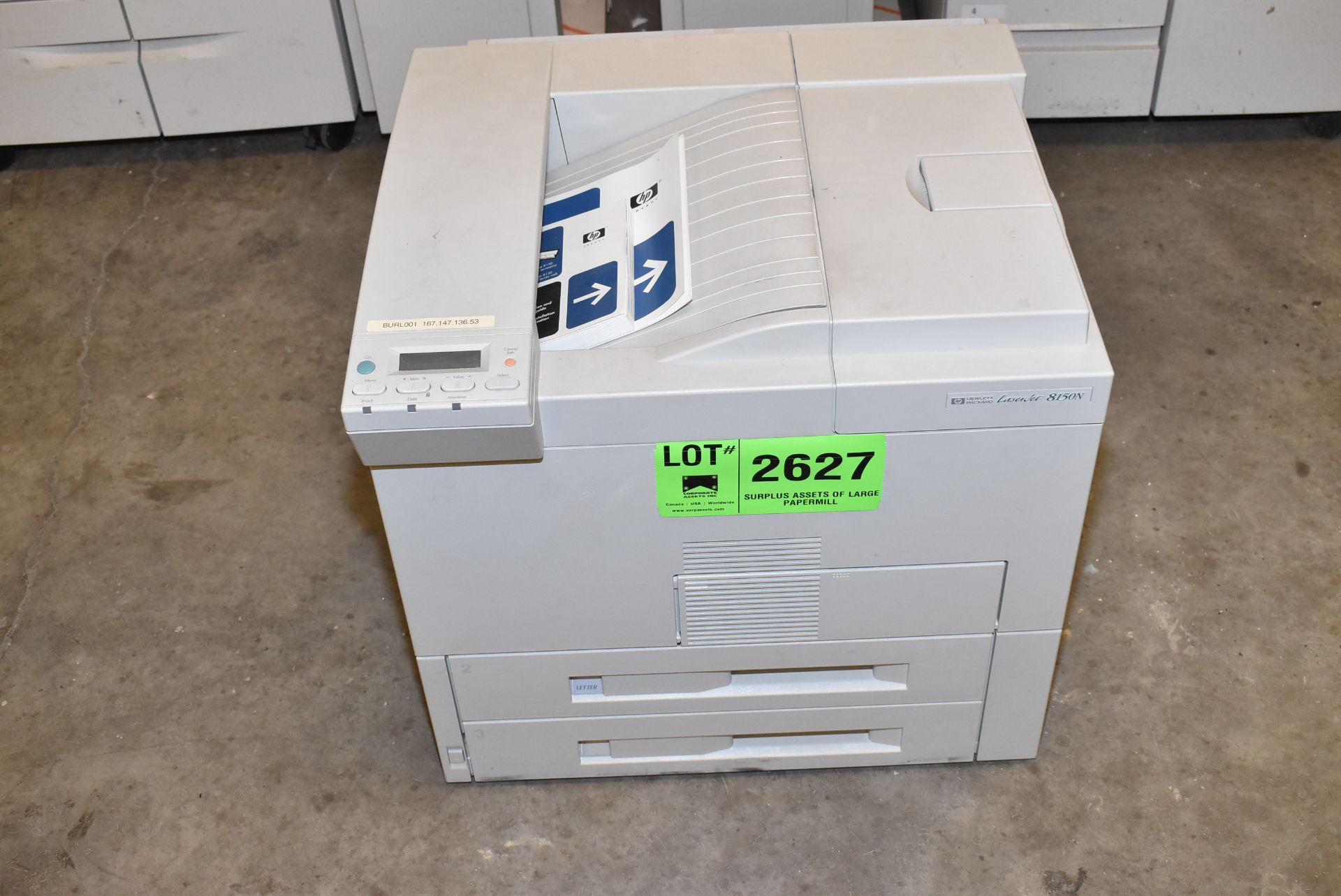 HP LASERJET 8150N LASER PRINTER [RIGGING FEE FOR LOT #2627 - $TBD USD PLUS APPLICABLE TAXES]