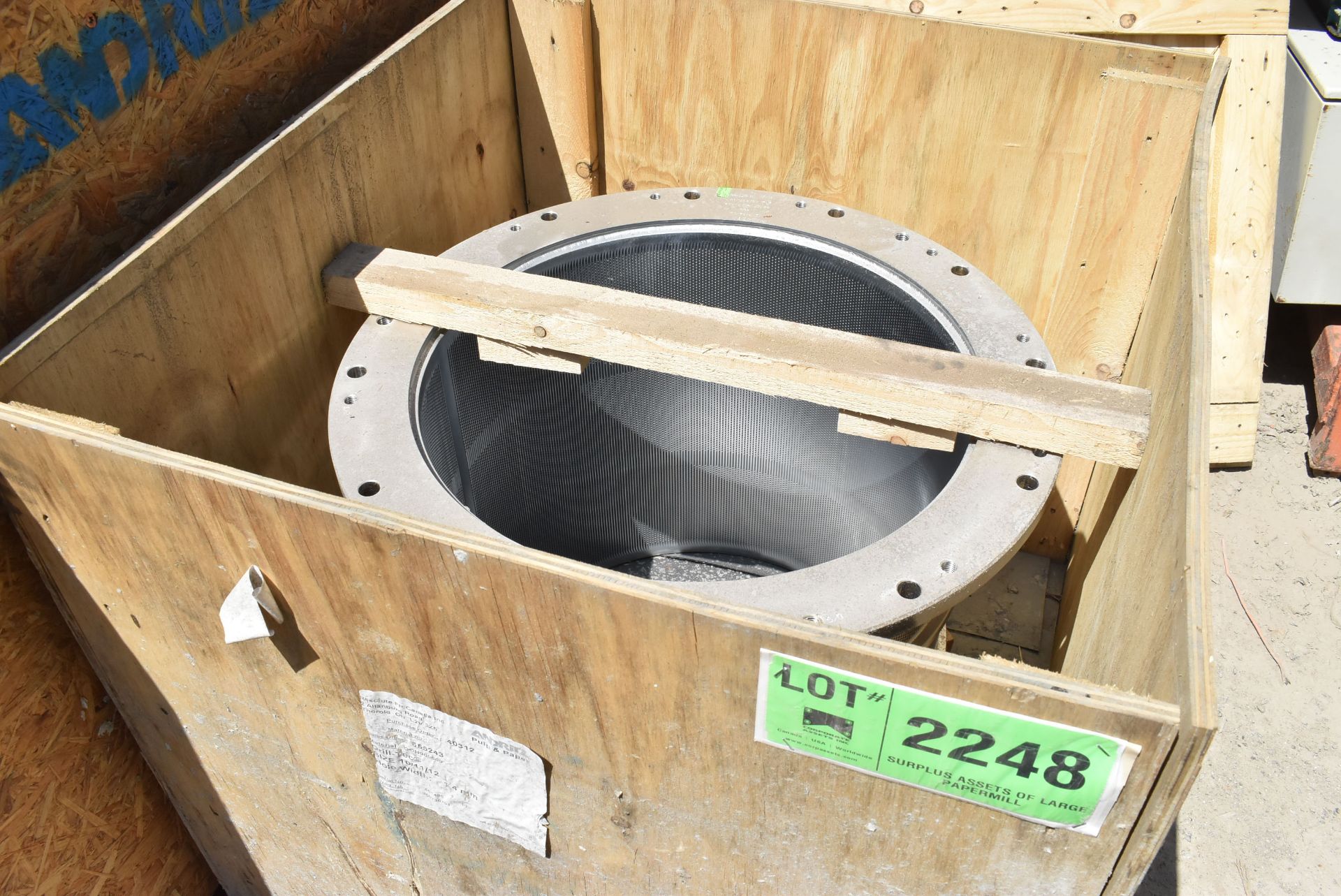 ANDRITZ SIZE 10/11/12 APPROX. 20" DIA. STAINLESS STEEL PULP SCREEN INSERT [RIGGING FEE FOR LOT #2248