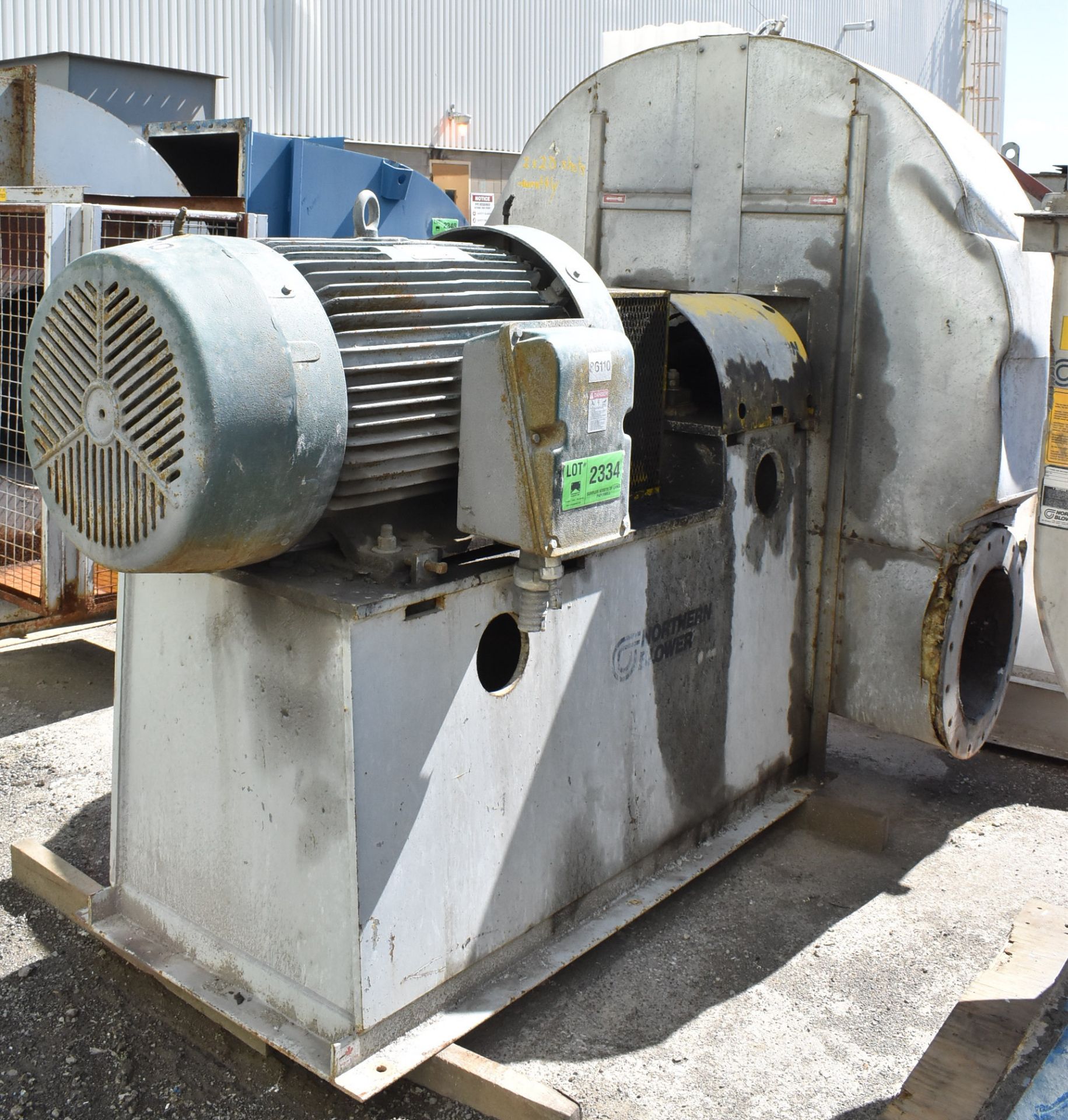 NORTHERN BLOWER SIZE 60-5100 BLOWER FAN WITH 150 HP MOTOR, S/N: A49294-1 (CI) [RIGGING FEE FOR