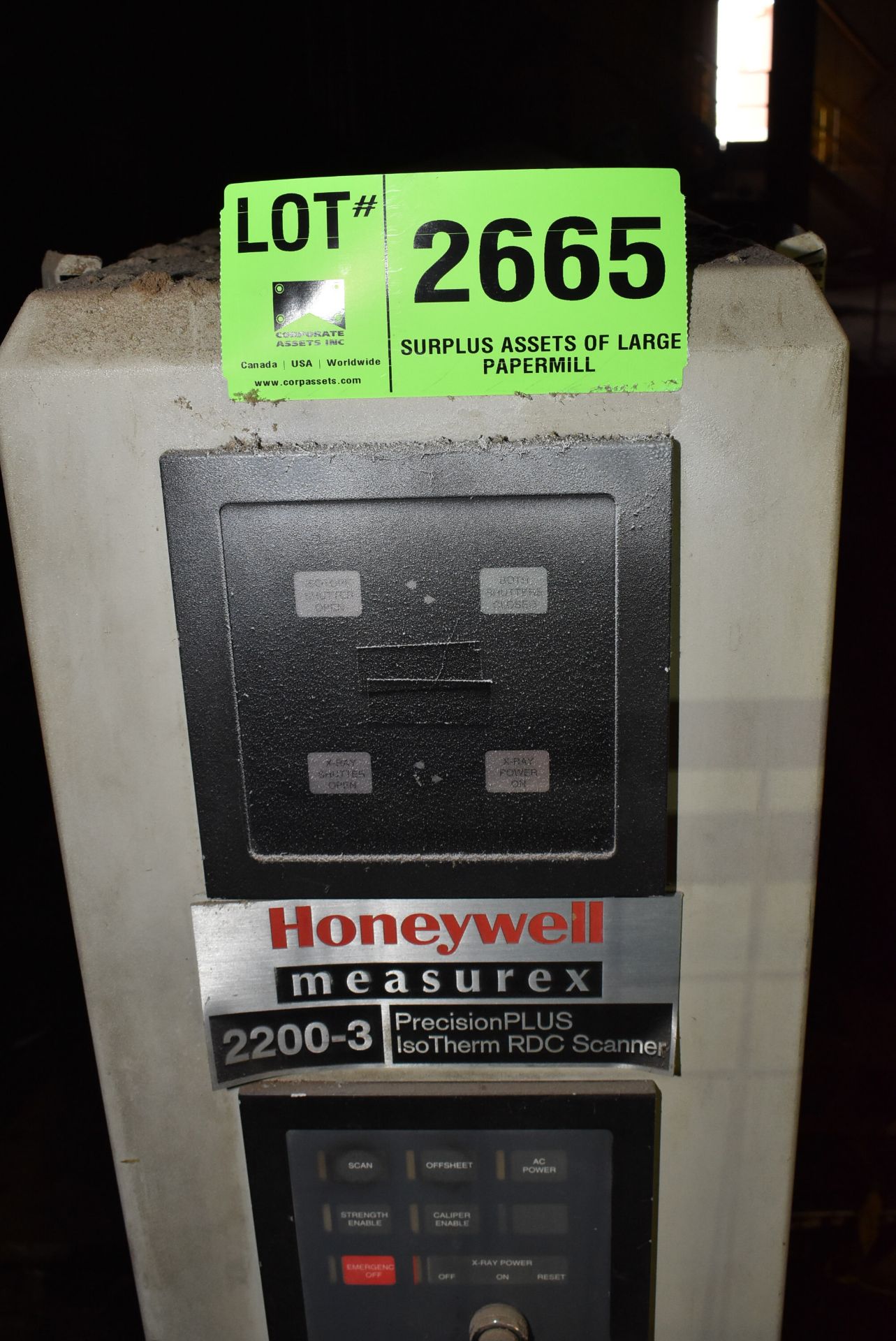 HONEYWELL MEASUREX PRECISION PLUS ISOTHERM RDC SCANNER, S/N: N/A (CI) [RIGGING FEE FOR LOT #