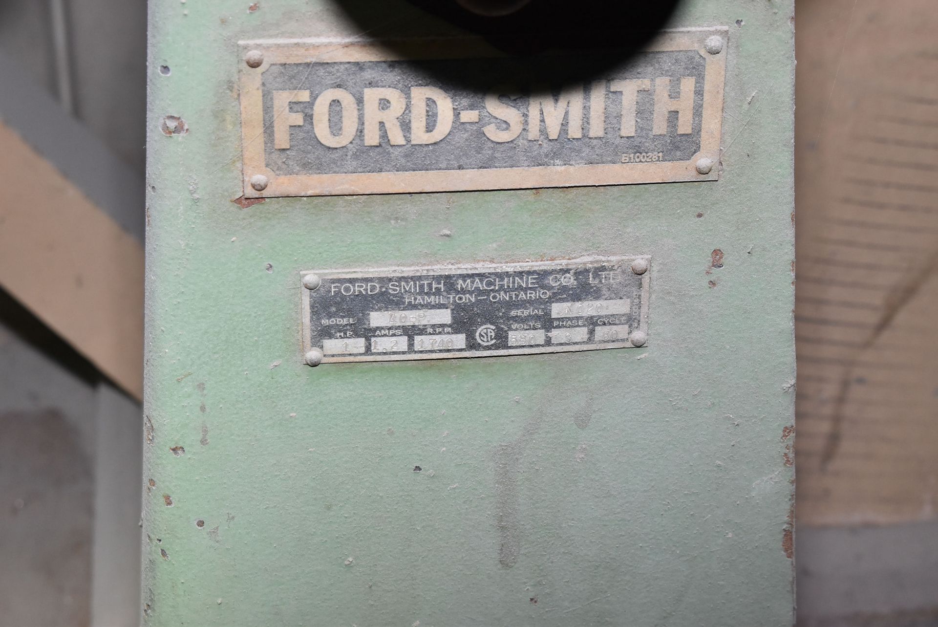 FORD-SMITH 40-P DOUBLE END PEDESTAL GRINDER, S/N: N020 [RIGGING FEE FOR LOT #2871 - $50 USD PLUS - Image 2 of 2