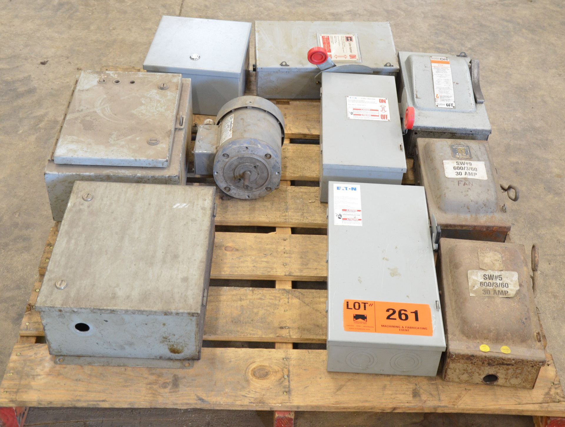 LOT/ DISCONNECT BOXES AND ELECTRIC MOTOR (LOCATED IN AYLMER, ON)