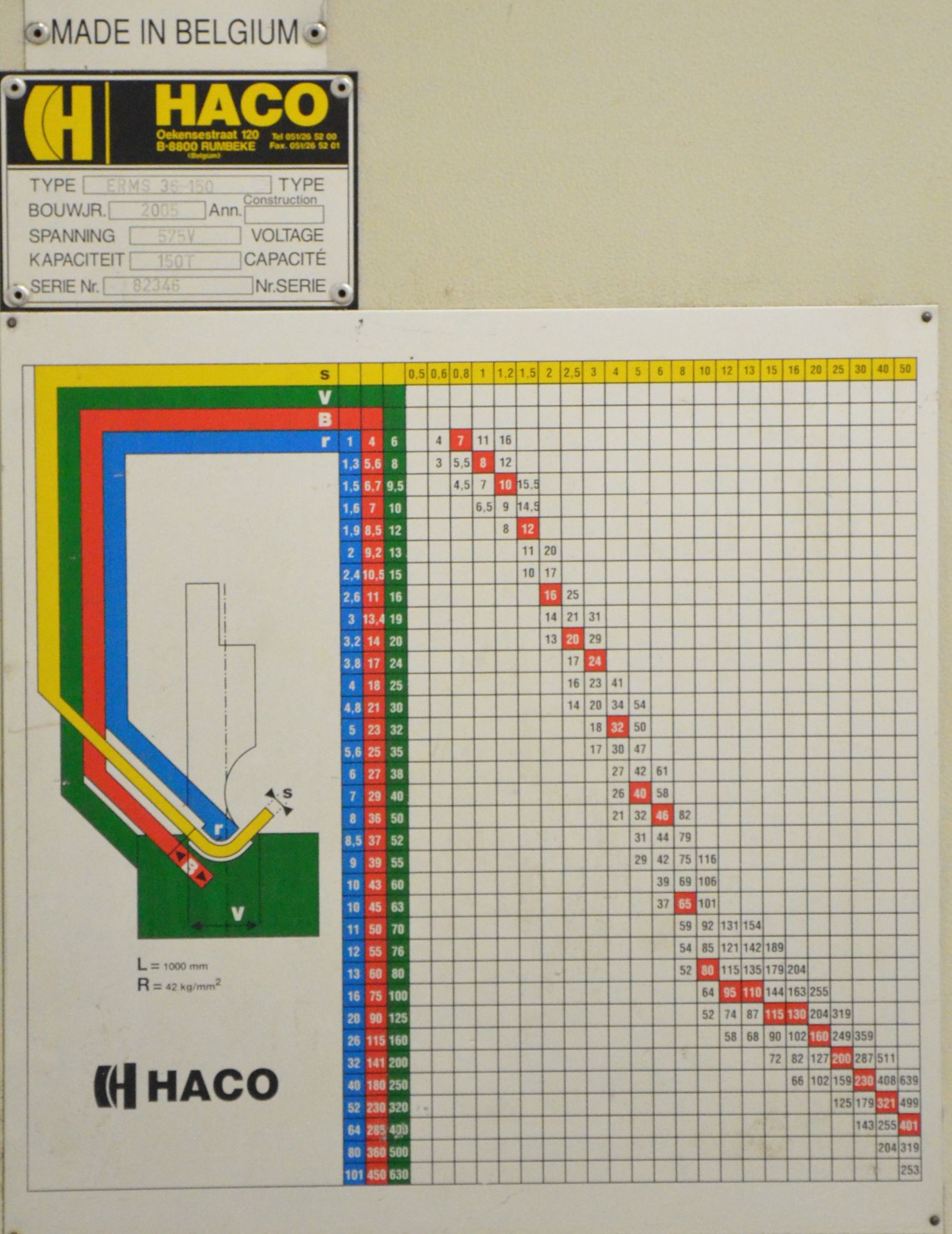 HACO (2005) ERMS 36-150 12' X 150 TON CNC HYDRAULIC BRAKE PRESS WITH HACO ATS 2-AXIS CNC BACK GAUGE, - Image 6 of 10